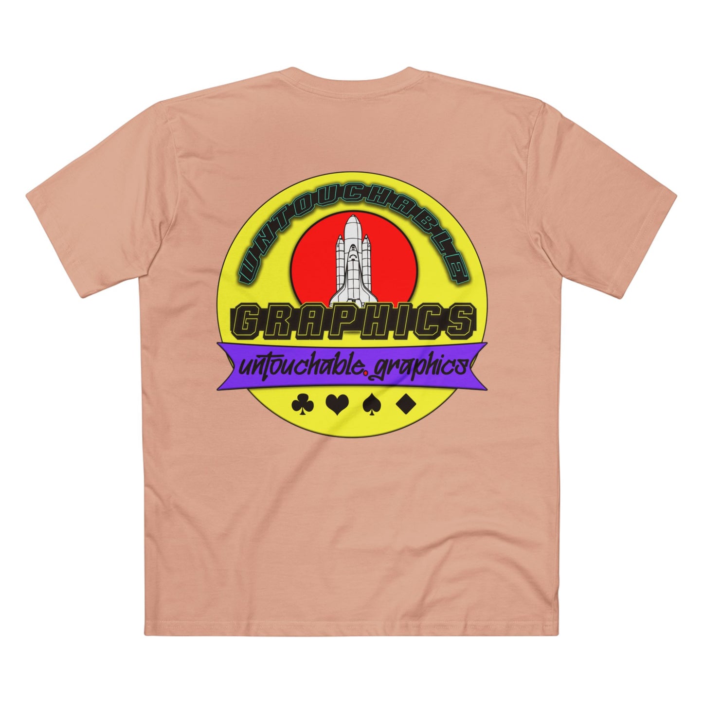 UFO Chest Pocket Tee — Retro Rocket Back Graphic Shirt