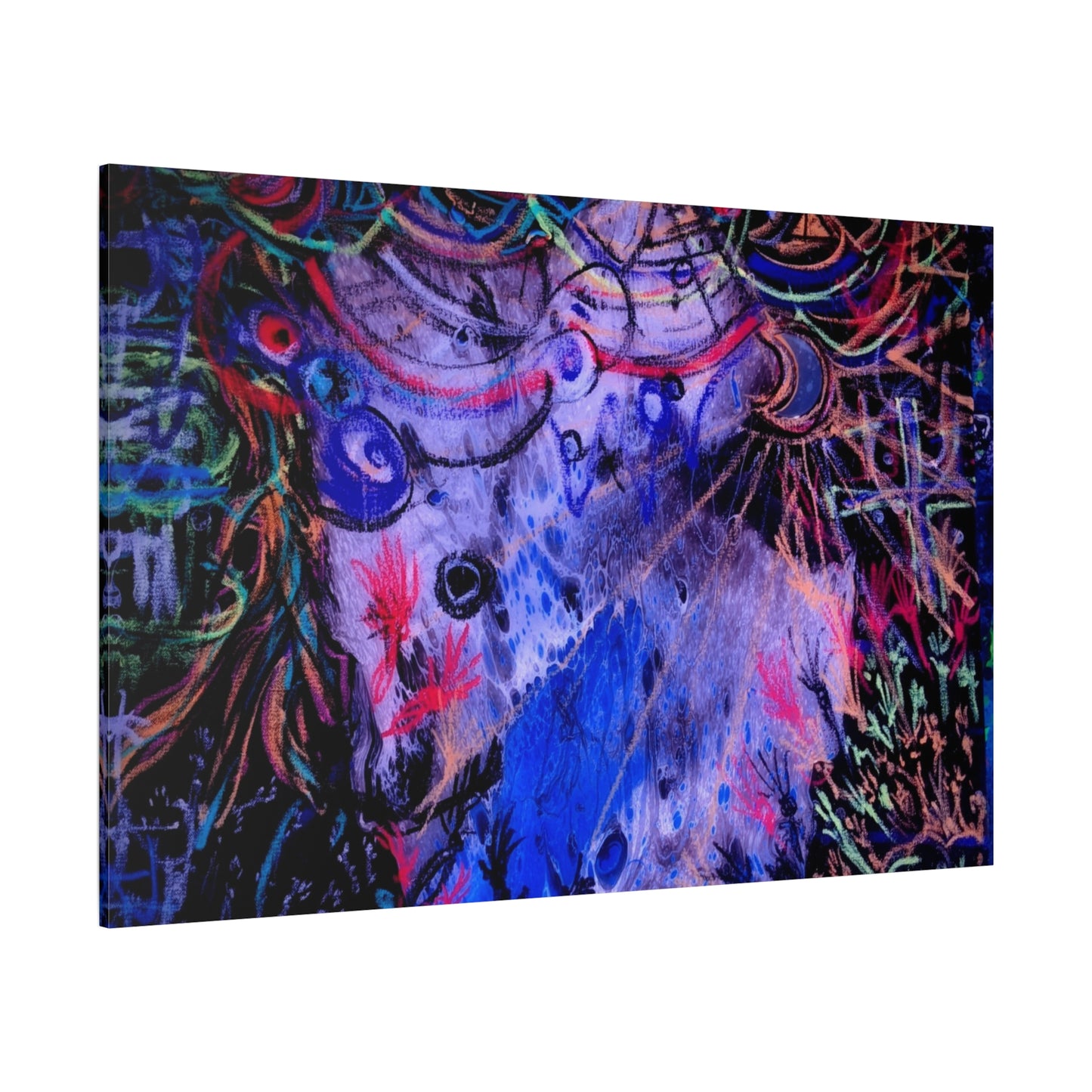 soul_extractions - Abstract Neon Canvas Art - Vibrant Psychedelic Wall Decor