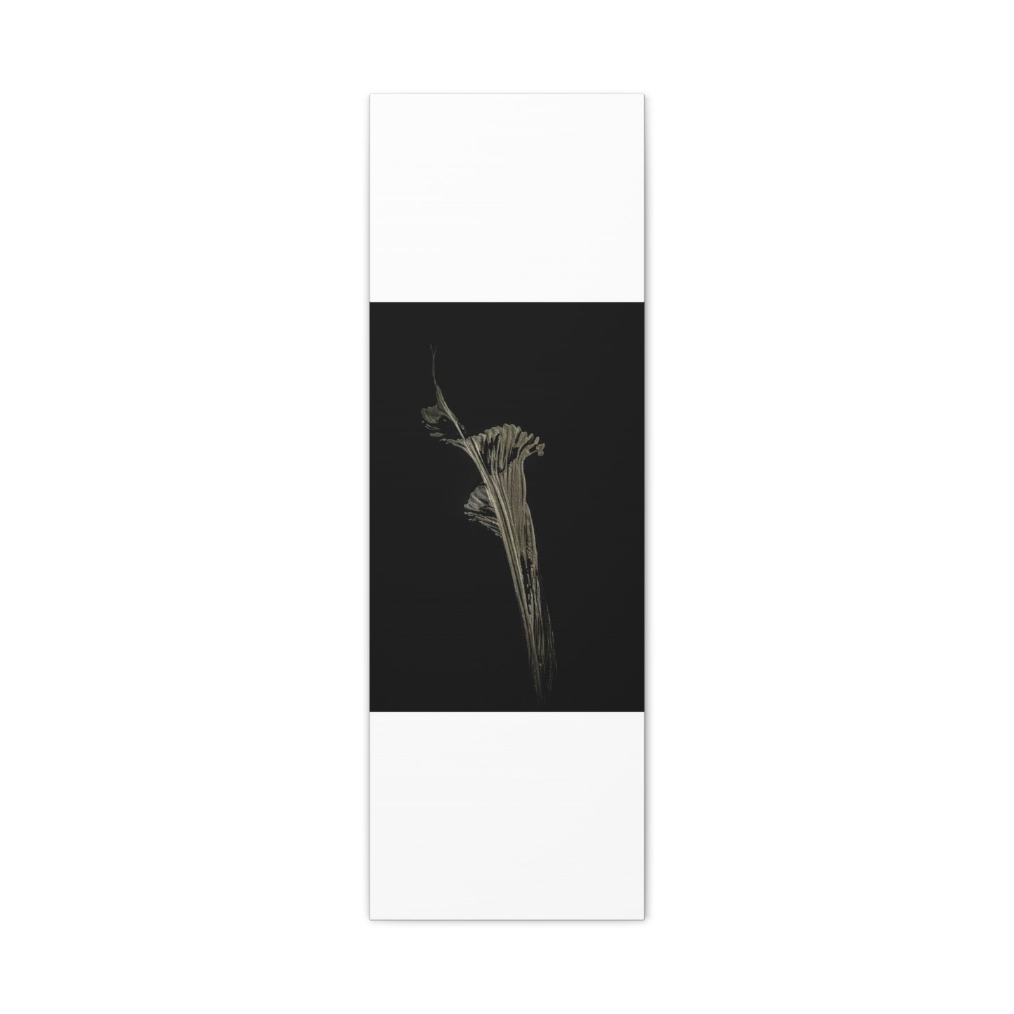 Calla Lilly - Minimalist Botanical Canvas Print — Monochrome Flower Art on Black Matte