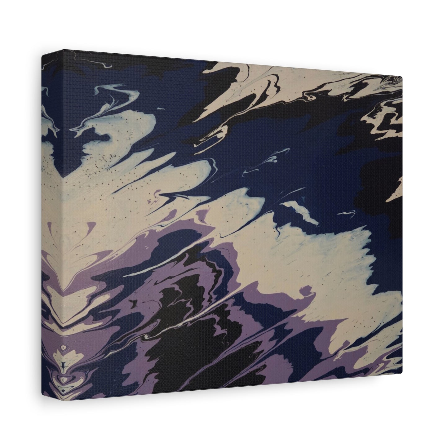 Abstract Navy & Lavender Wave Matte Stretched Canvas (1.25")