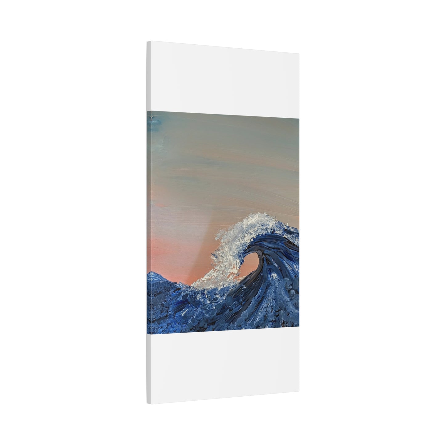 California_Coast - Ocean Wave Canvas Art — Blue Wave Seascape Matte Stretched Canvas