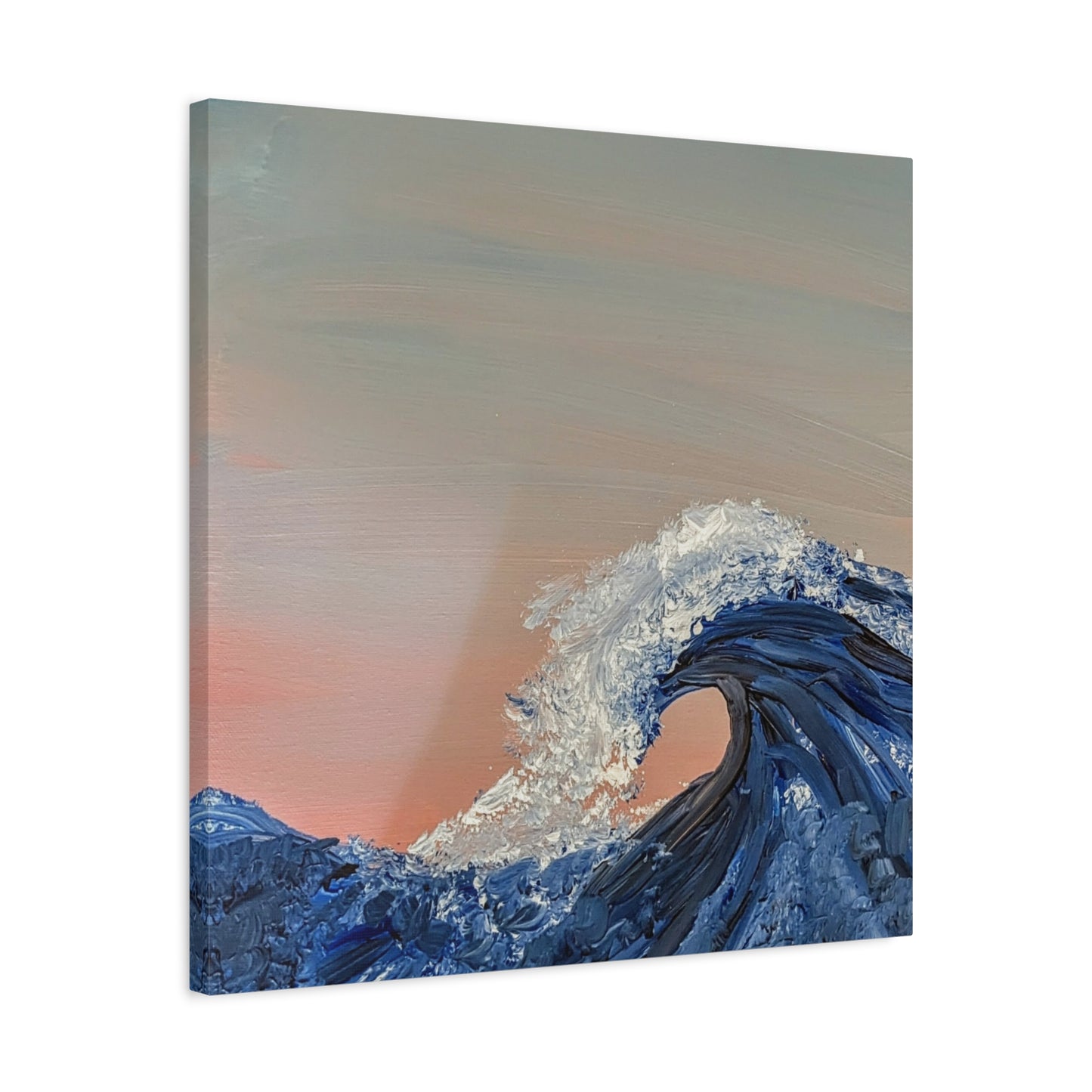 California_Coast - Ocean Wave Canvas Art — Blue Wave Seascape Matte Stretched Canvas