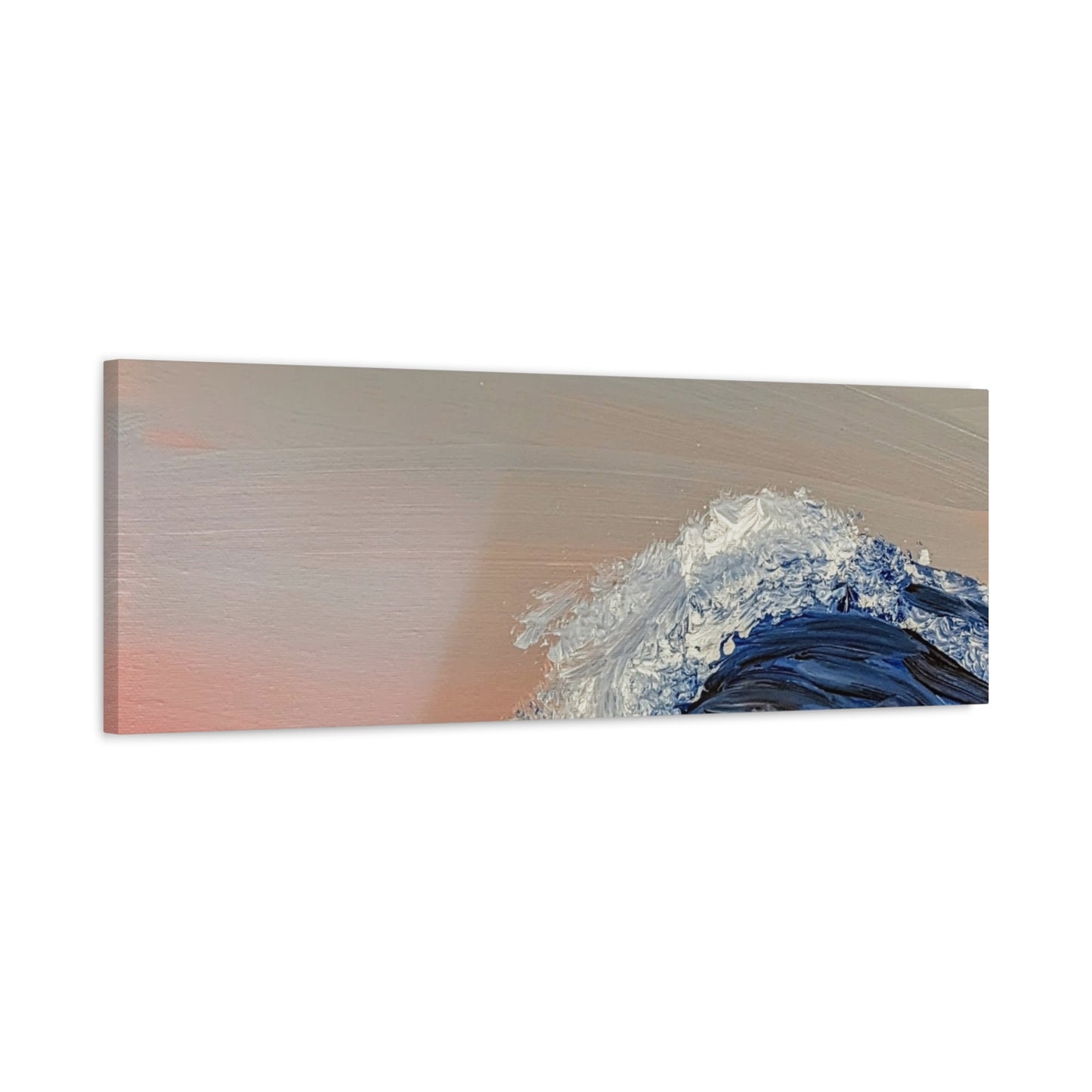 California_Coast - Ocean Wave Canvas Art — Blue Wave Seascape Matte Stretched Canvas