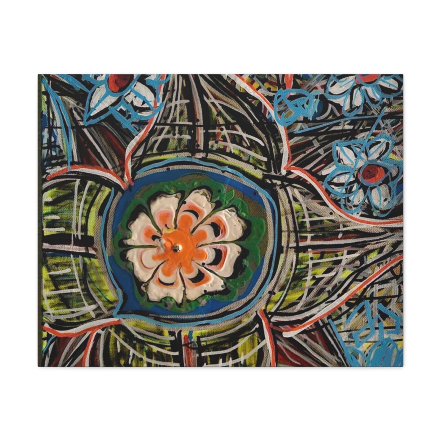 urban_gardening_02 - Abstract Floral Mandala Matte Canvas Print (Stretched 1.25")