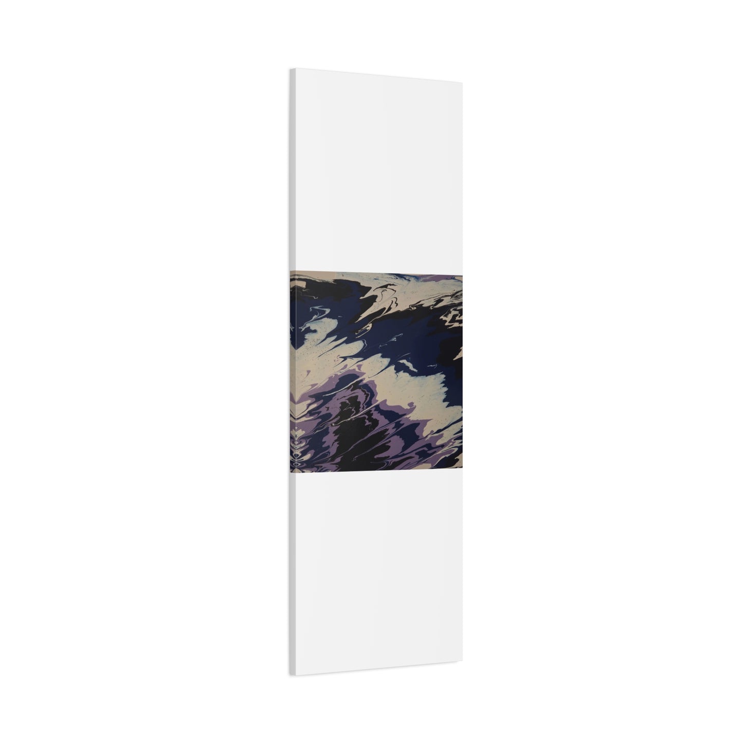 Abstract Navy & Lavender Wave Matte Stretched Canvas (1.25")