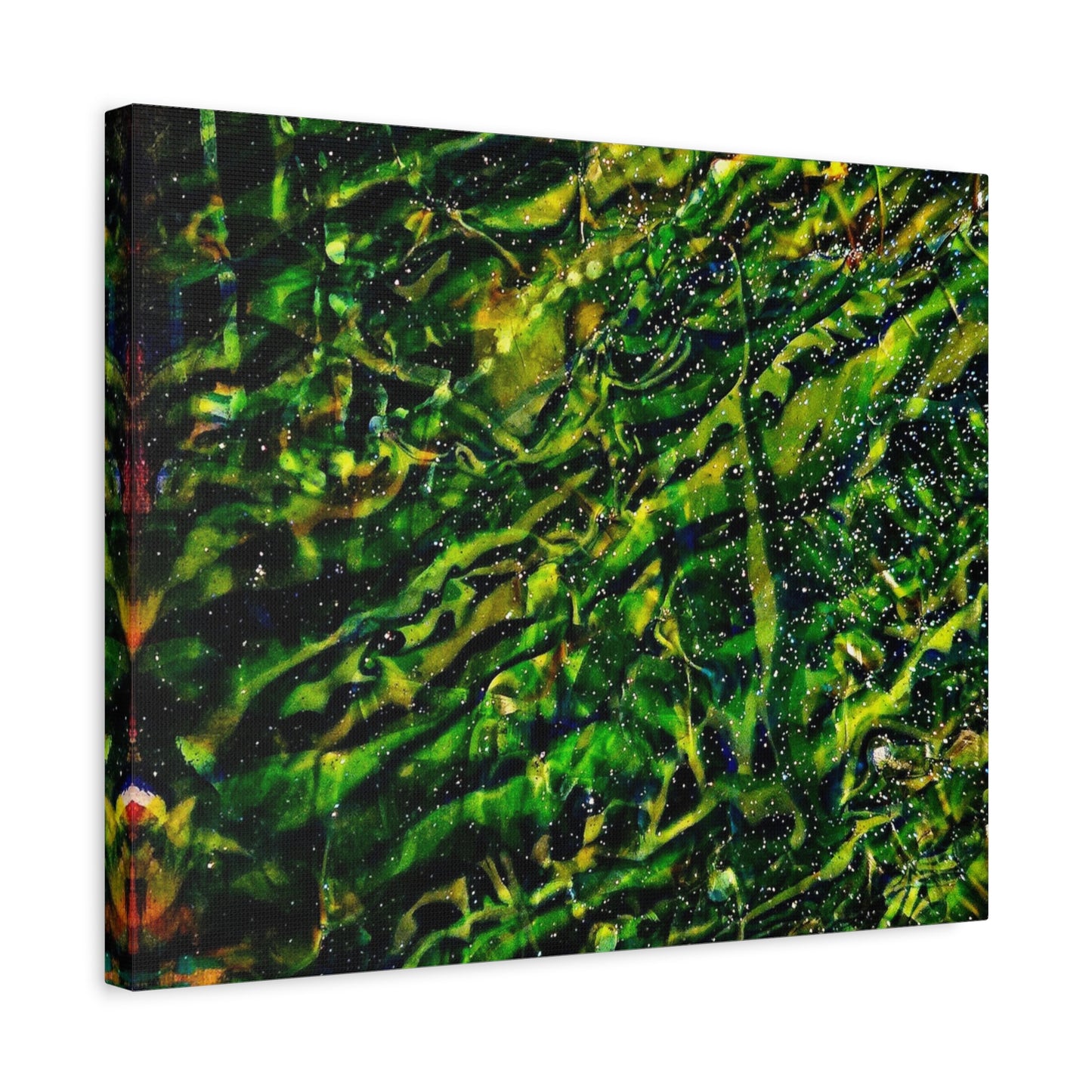 Confessions - Abstract Green Texture Canvas - Matte Stretched Wall Art