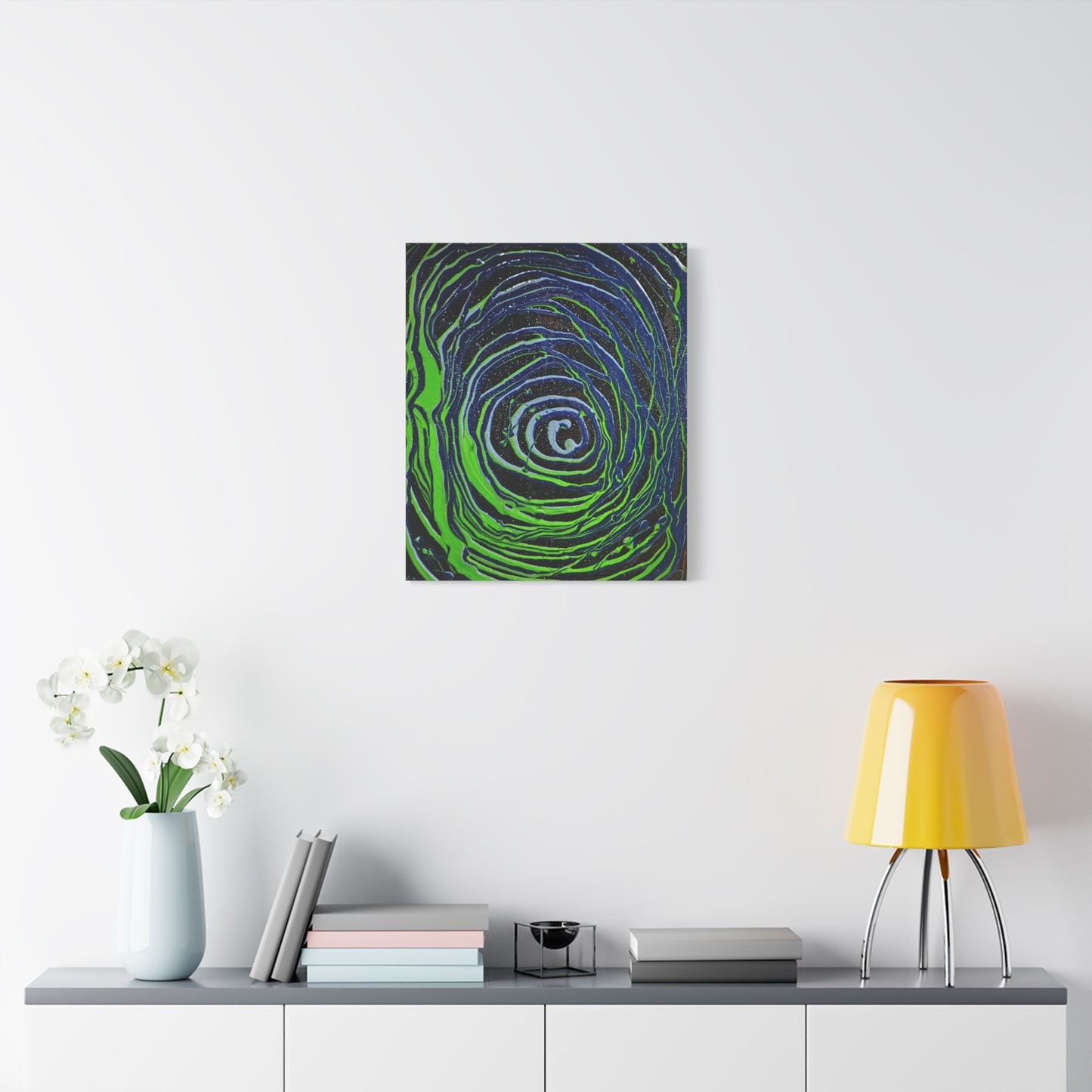 Abstract Green Swirl Matte Canvas Art — Stretched 1.25" Wall Décor