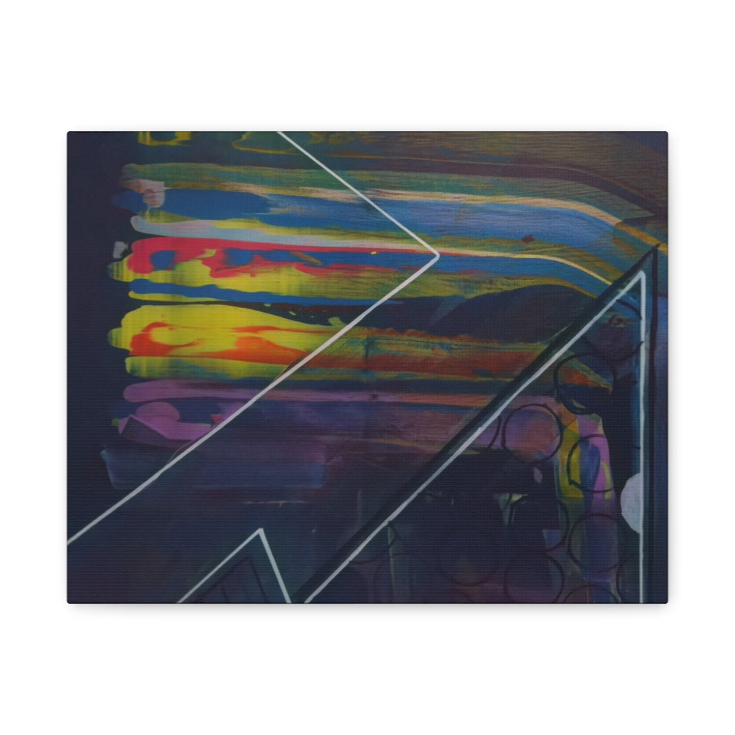 Abstract Geometric Canvas Art - 2025 astronomy – Colorful Drip Triangle Stretched Canvas
