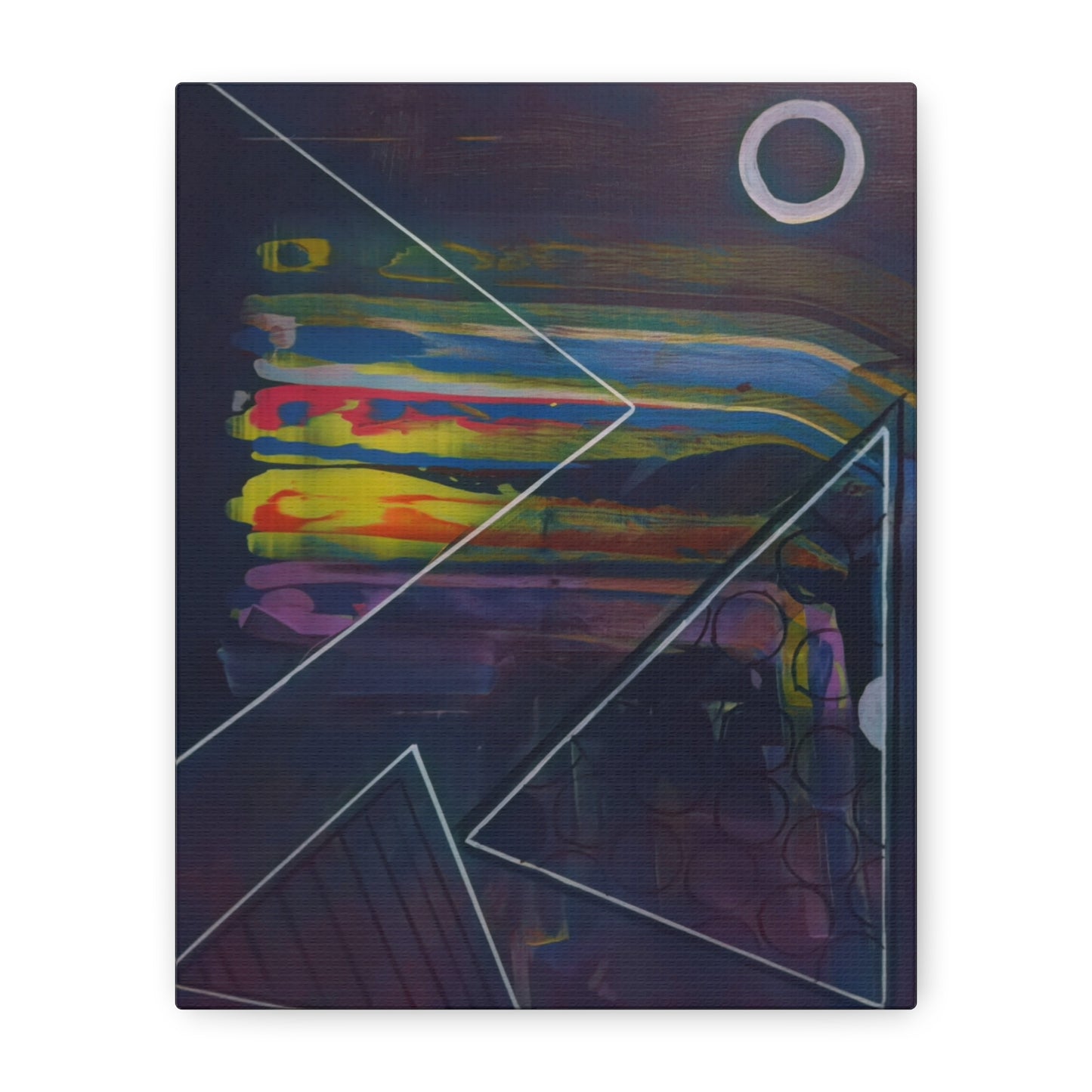Abstract Geometric Canvas Art - 2025 astronomy – Colorful Drip Triangle Stretched Canvas
