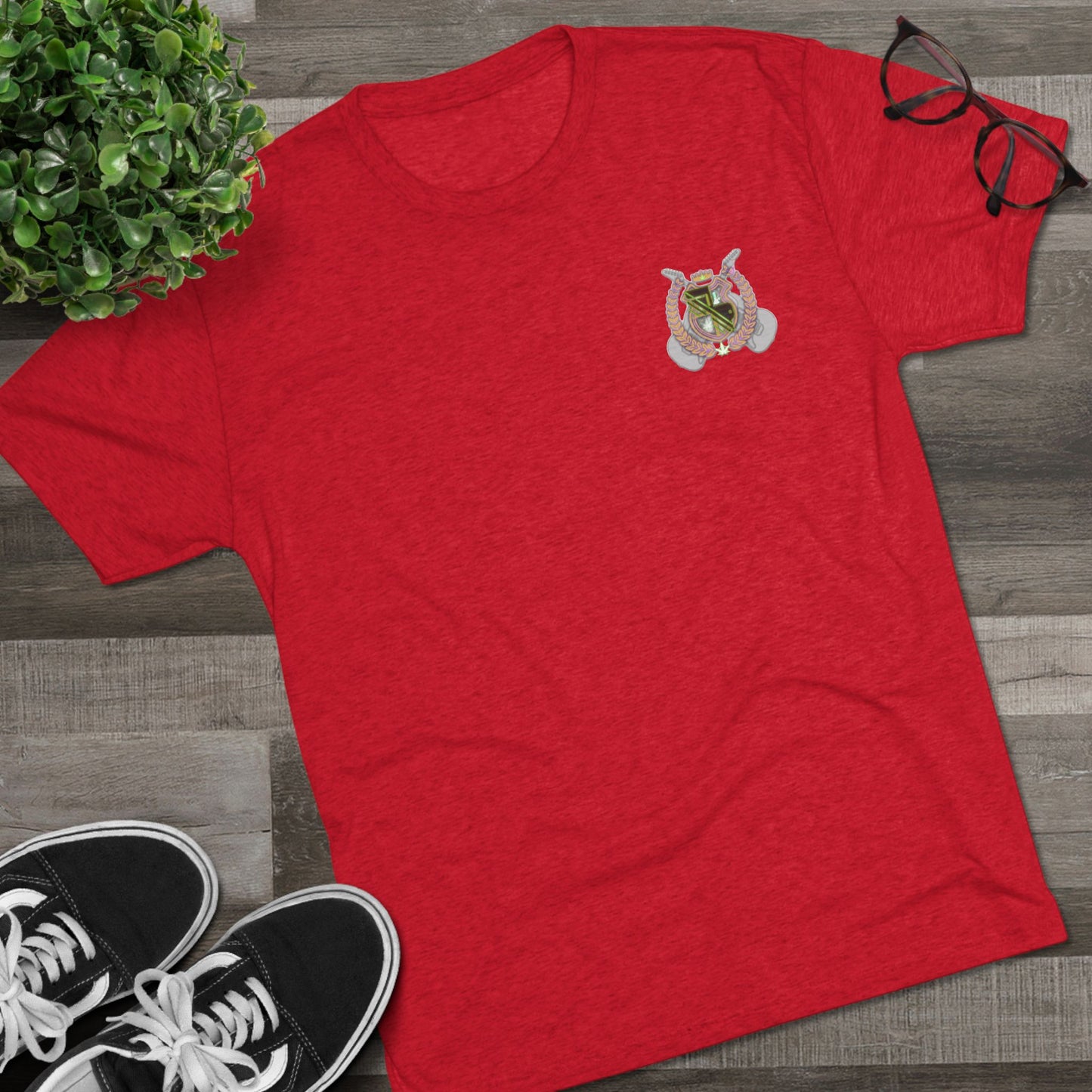 Heraldic Crest T‑Shirt — Vintage Shield Emblem Tee