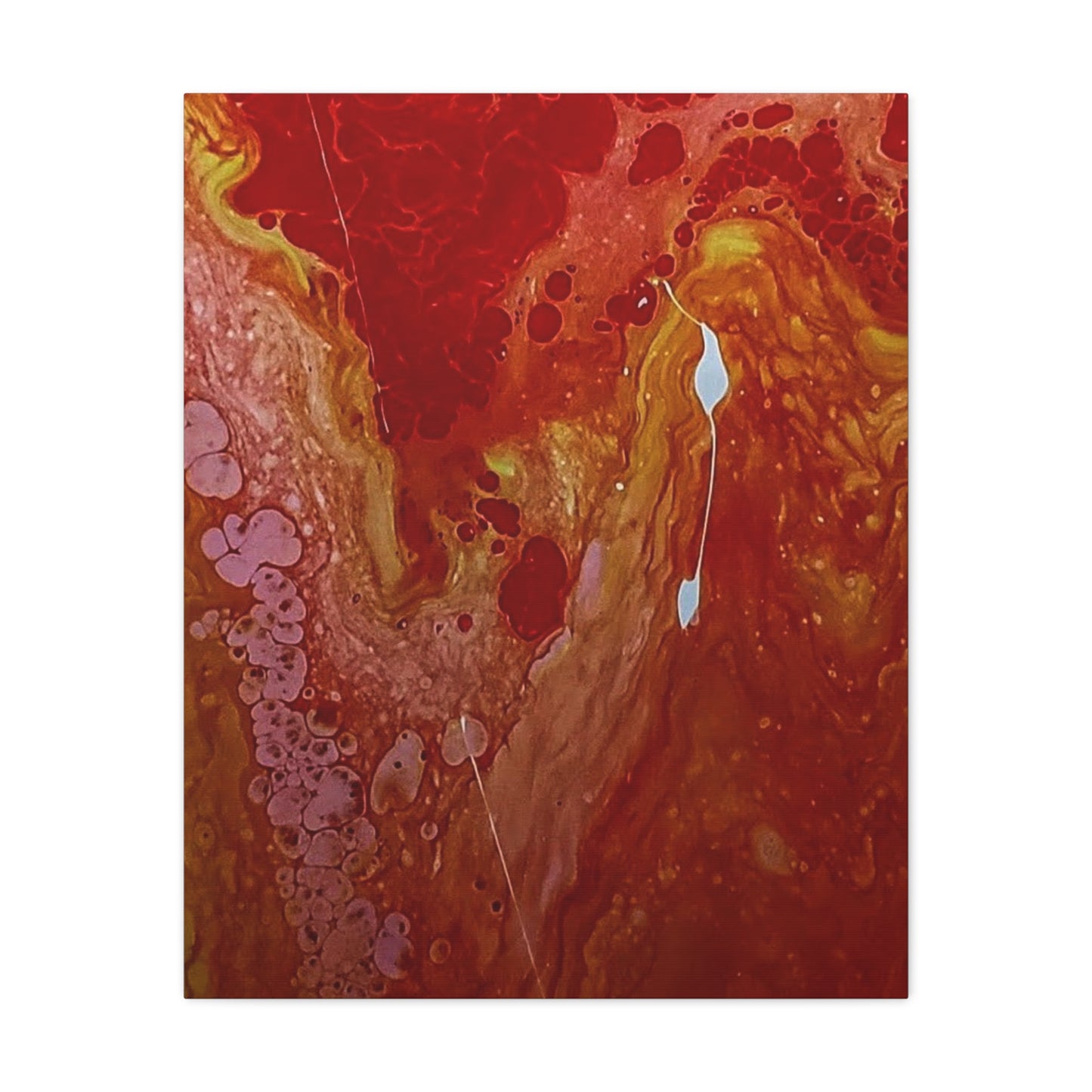 Abstract Red Fluid Art Canvas Print — Matte Stretched Wall Art