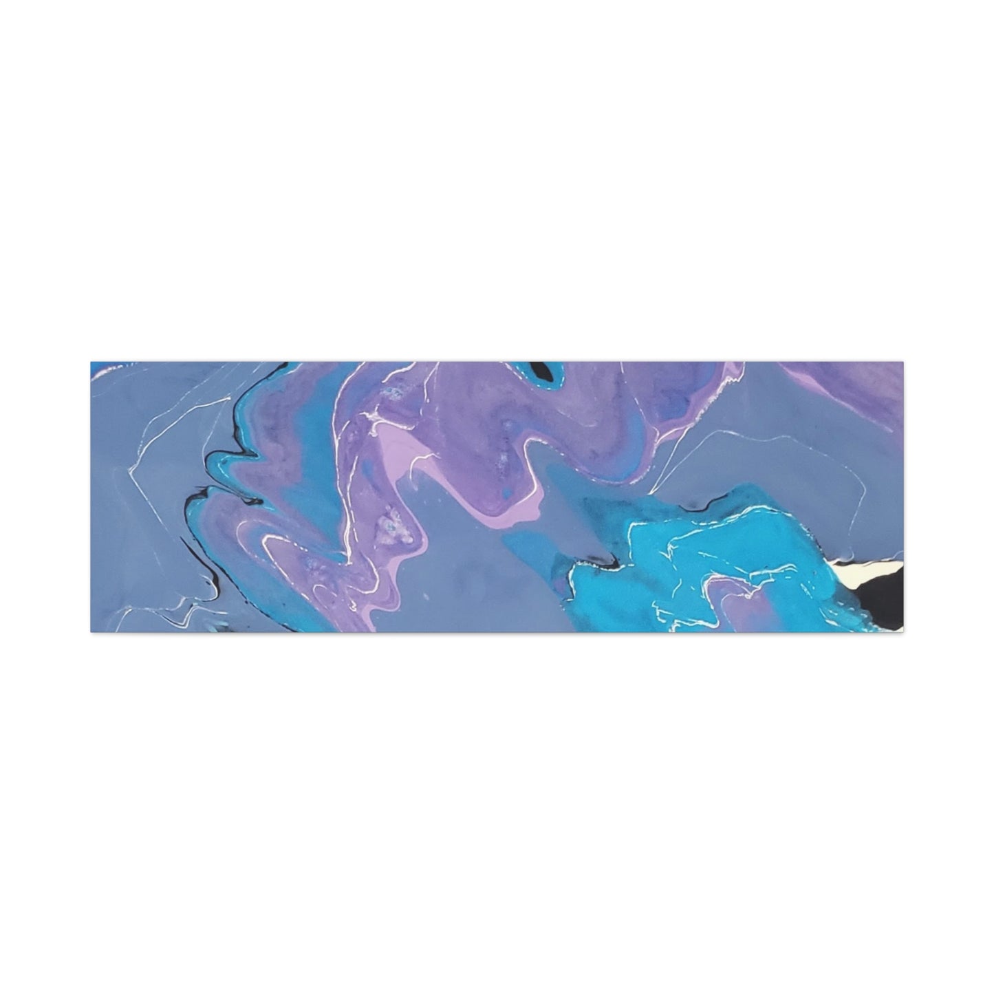 Abstract Blue & Purple Fluid Art Canvas - Matte Stretched Wall Art