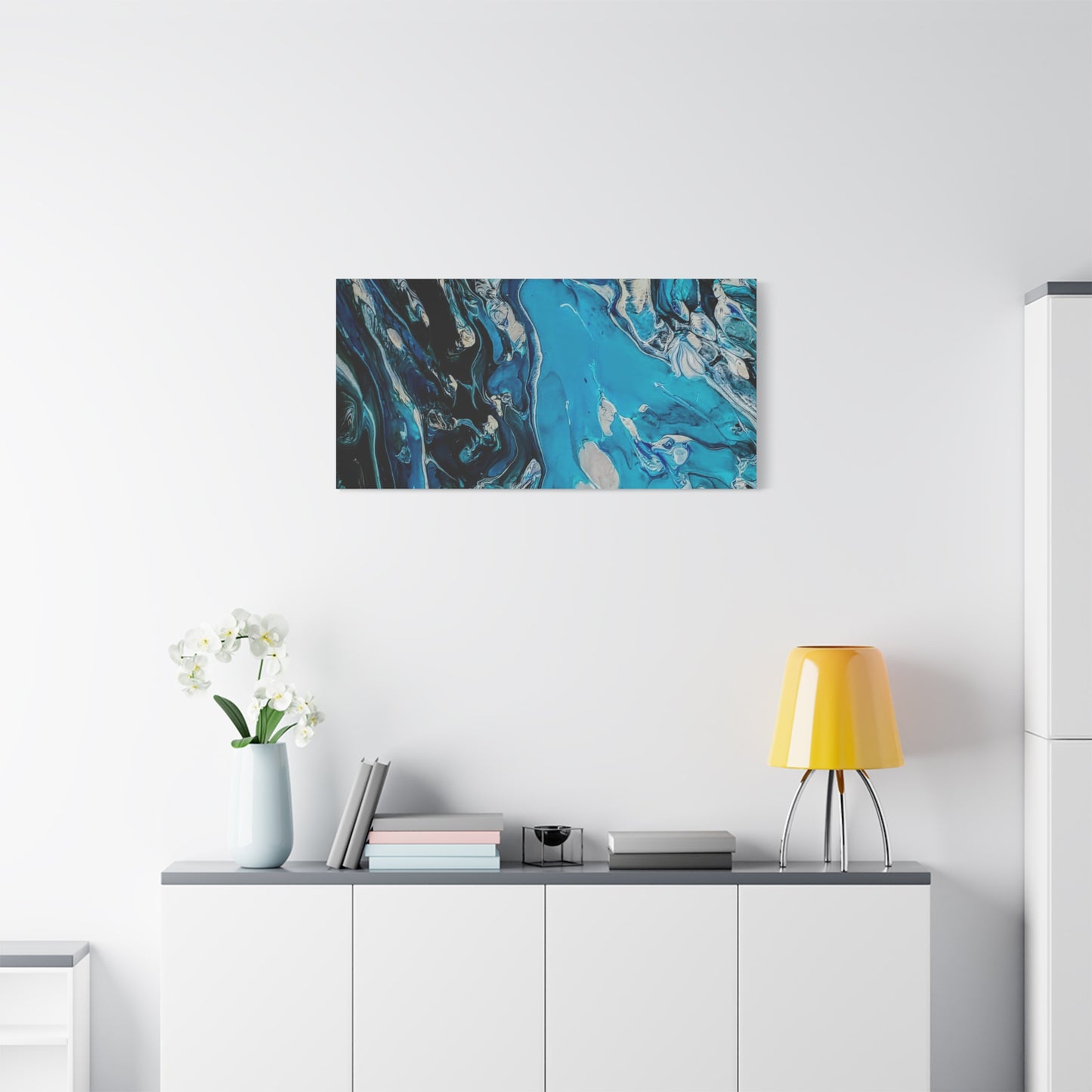 Blue Ocean Abstract Matte Canvas Print — Stretched Wall Art