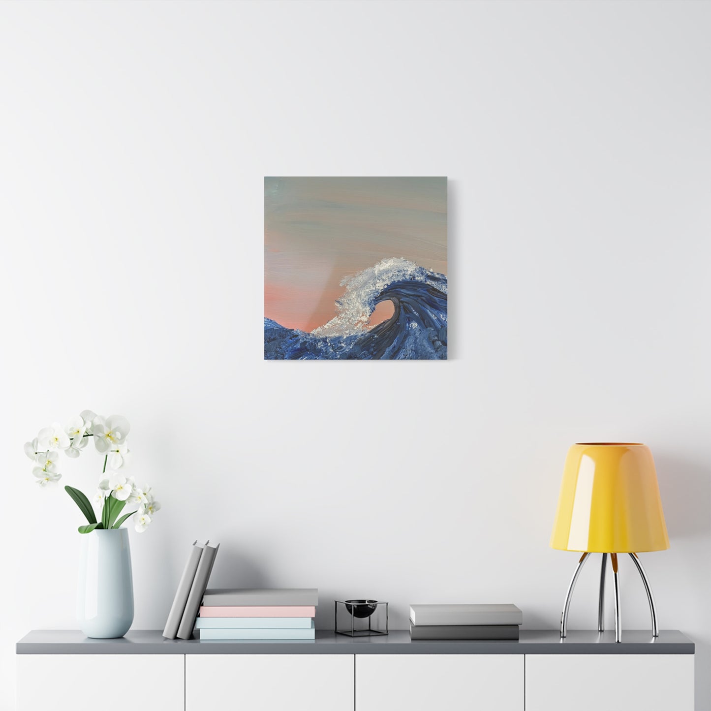 California_Coast - Ocean Wave Canvas Art — Blue Wave Seascape Matte Stretched Canvas