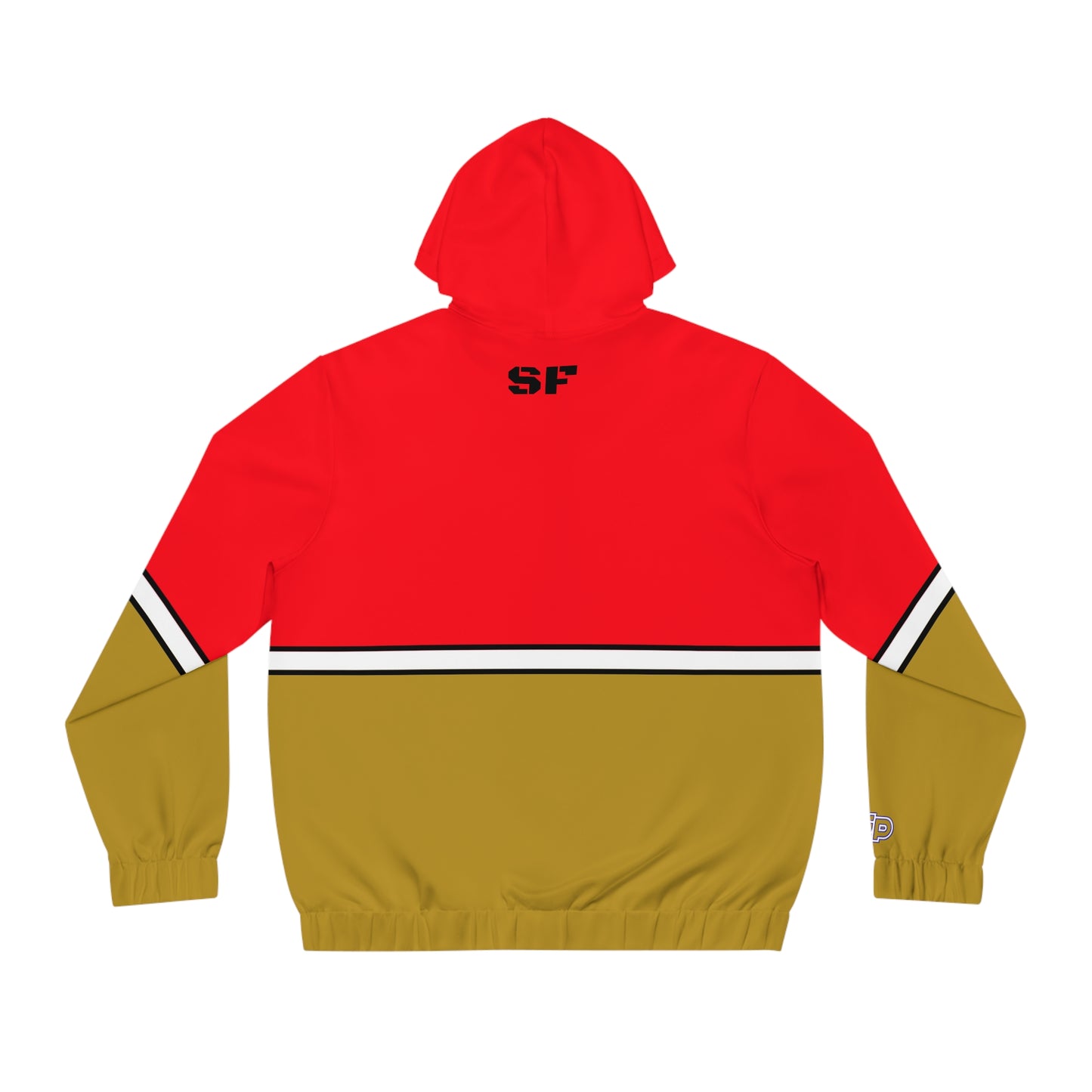 Men's Full-Zip Hoodie - Red & Gold Colorblock with 'SF' Logo