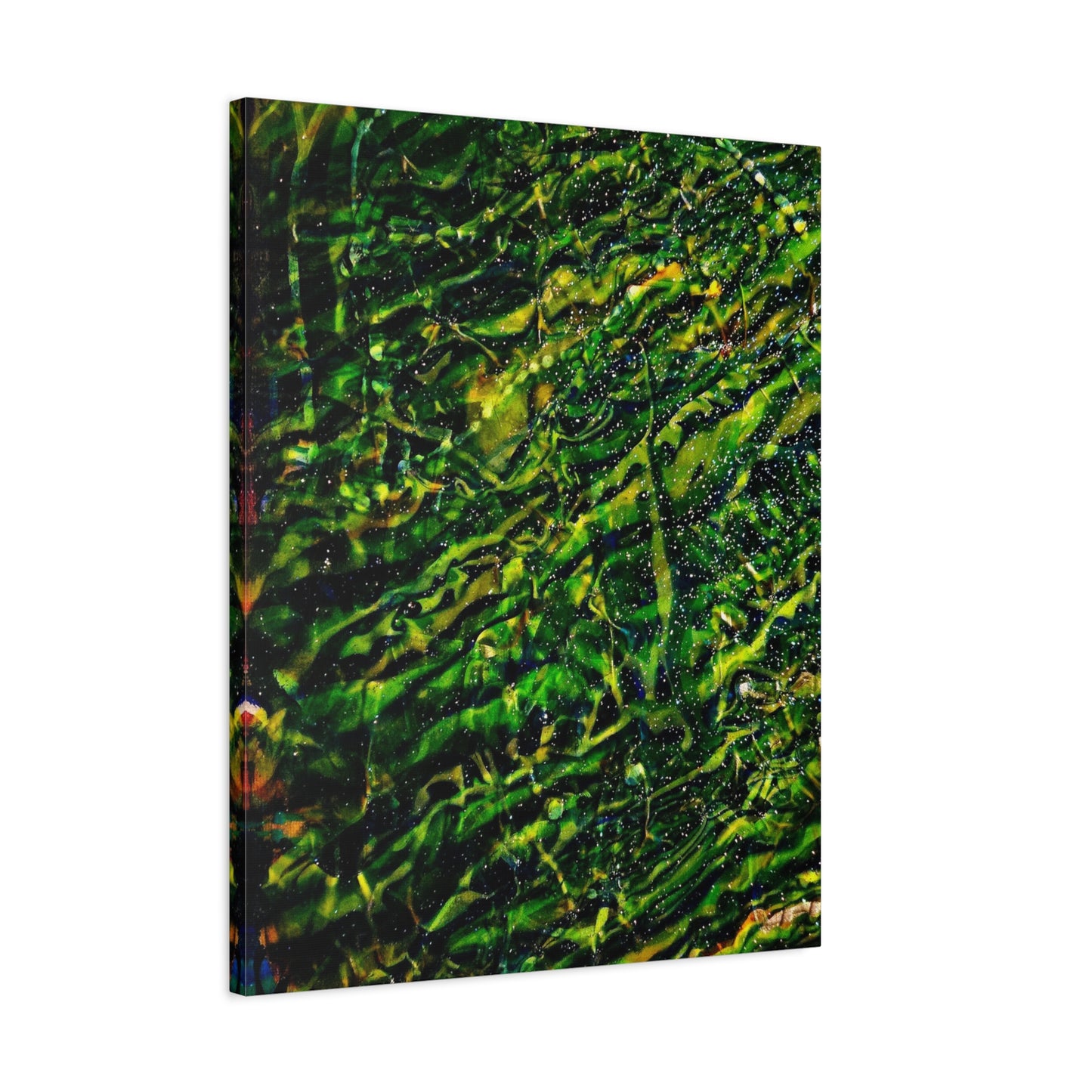 Confessions - Abstract Green Texture Canvas - Matte Stretched Wall Art