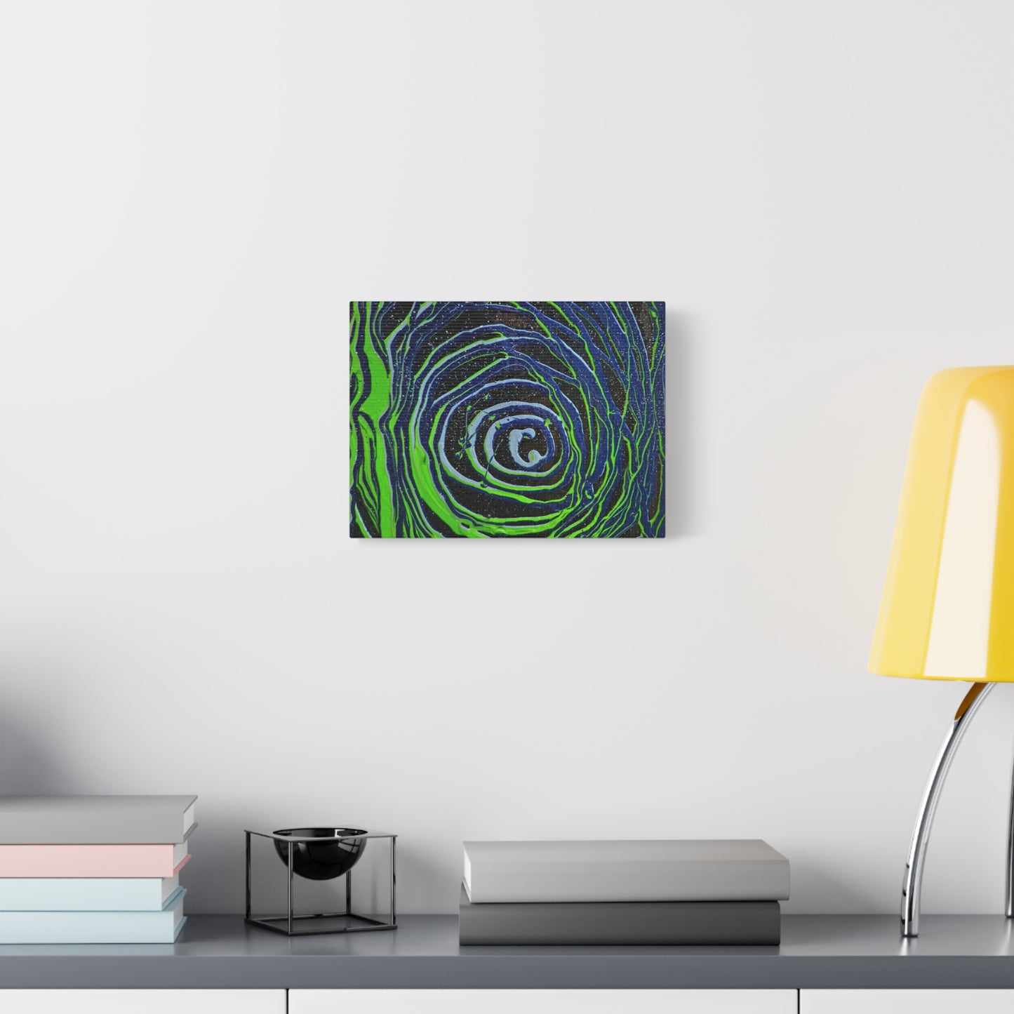 Abstract Green Swirl Matte Canvas Art — Stretched 1.25" Wall Décor
