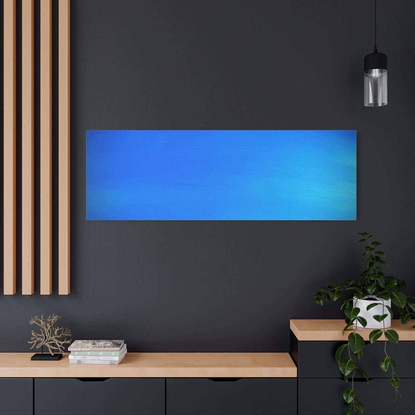 Blue Burst - Gradient Matte Canvas Print — Abstract Ocean Wall Art, Stretched 1.25"