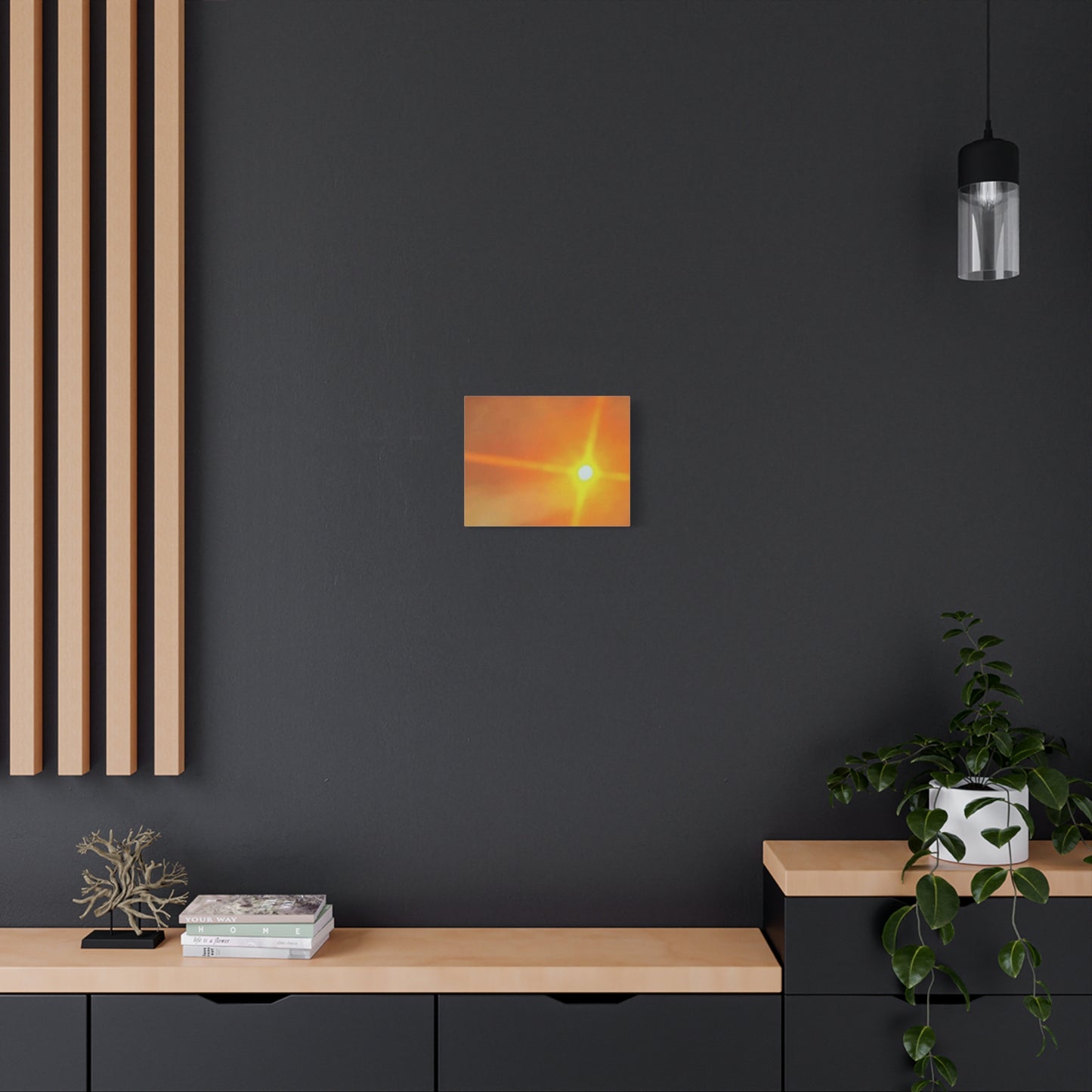 Sunburst Sunset Canvas Print — Warm Abstract Wall Art