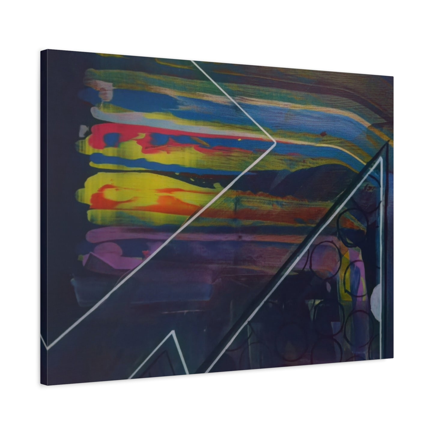 Abstract Geometric Canvas Art - 2025 astronomy – Colorful Drip Triangle Stretched Canvas