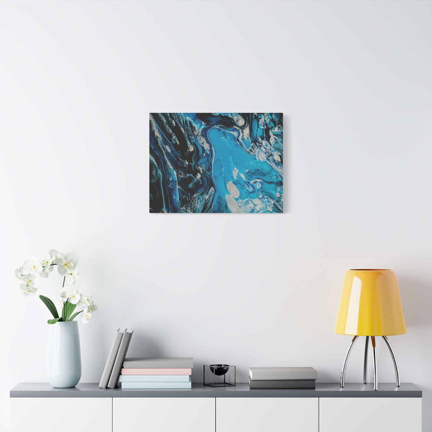 Blue Ocean Abstract Matte Canvas Print — Stretched Wall Art