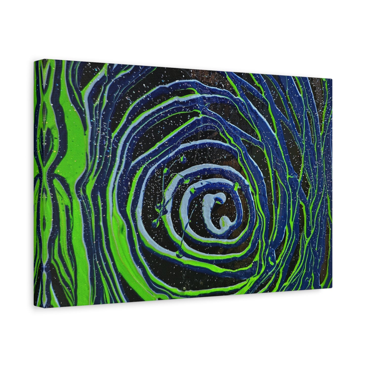 Abstract Green Swirl Matte Canvas Art — Stretched 1.25" Wall Décor