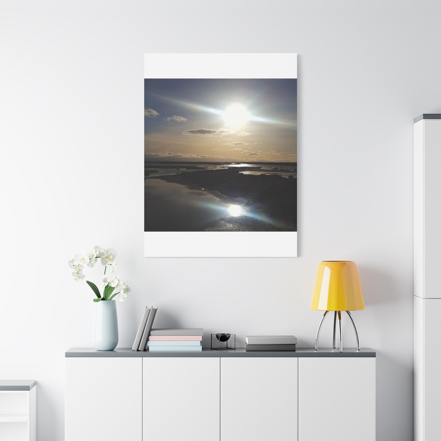 Sunlit Coastal Reflection (don edwards preserve)Canvas Print — Matte Stretched Wall Art