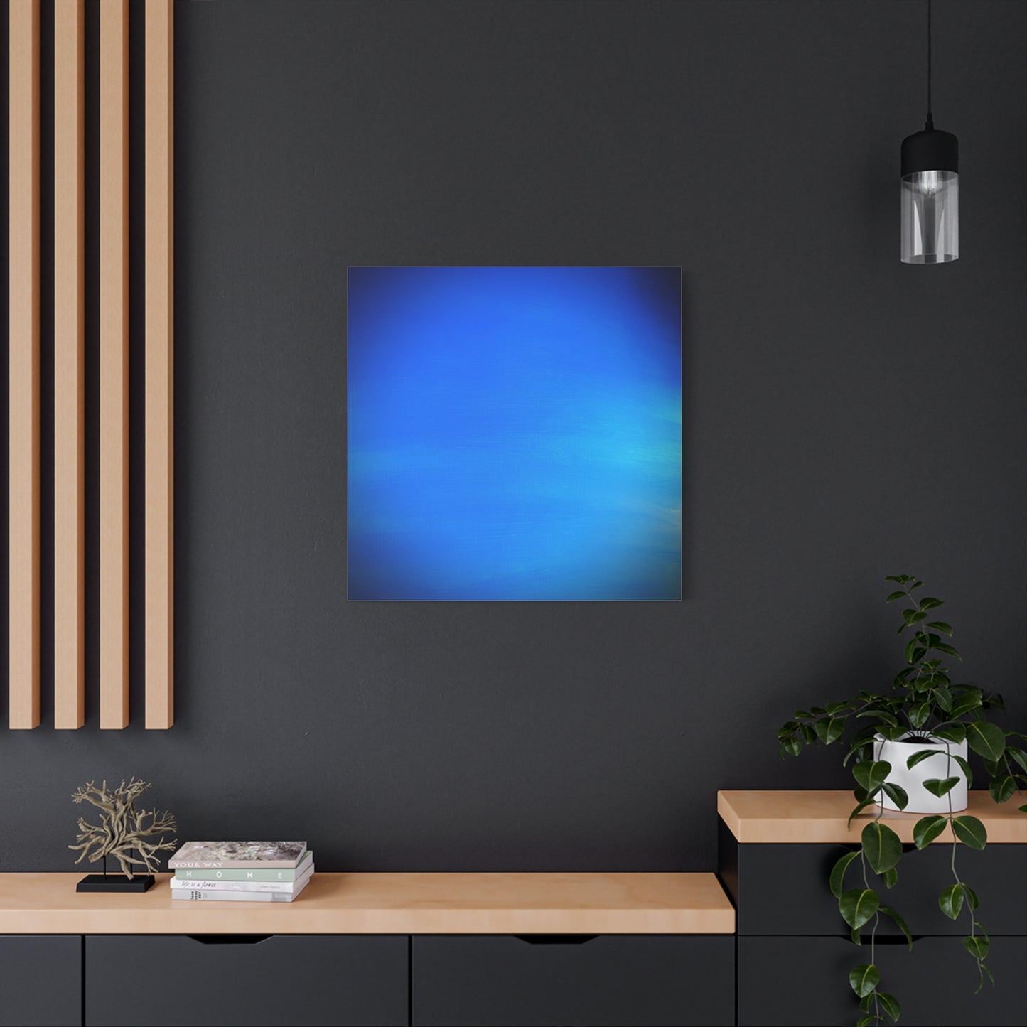 Blue Burst - Gradient Matte Canvas Print — Abstract Ocean Wall Art, Stretched 1.25"