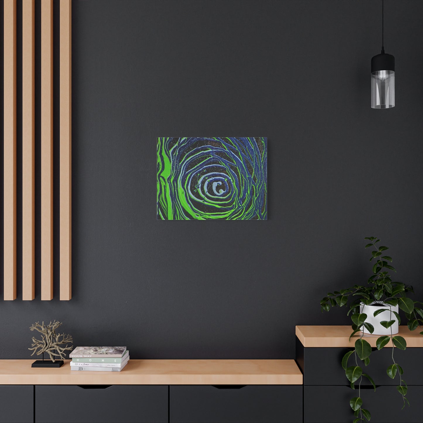 Abstract Green Swirl Matte Canvas Art — Stretched 1.25" Wall Décor