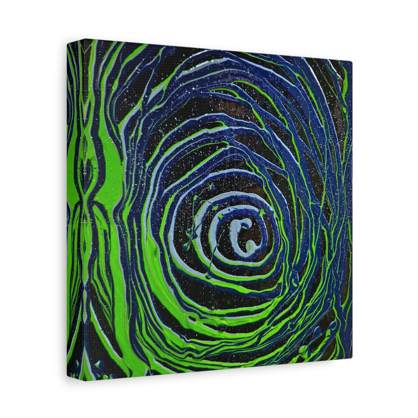 Abstract Green Swirl Matte Canvas Art — Stretched 1.25" Wall Décor