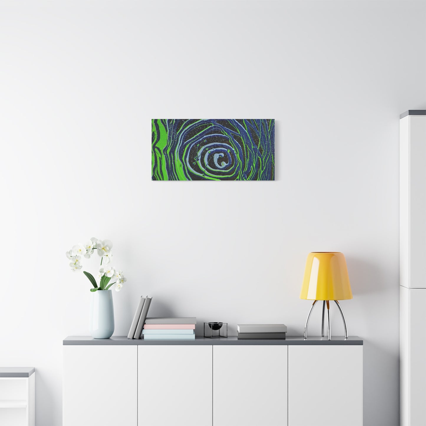 Abstract Green Swirl Matte Canvas Art — Stretched 1.25" Wall Décor