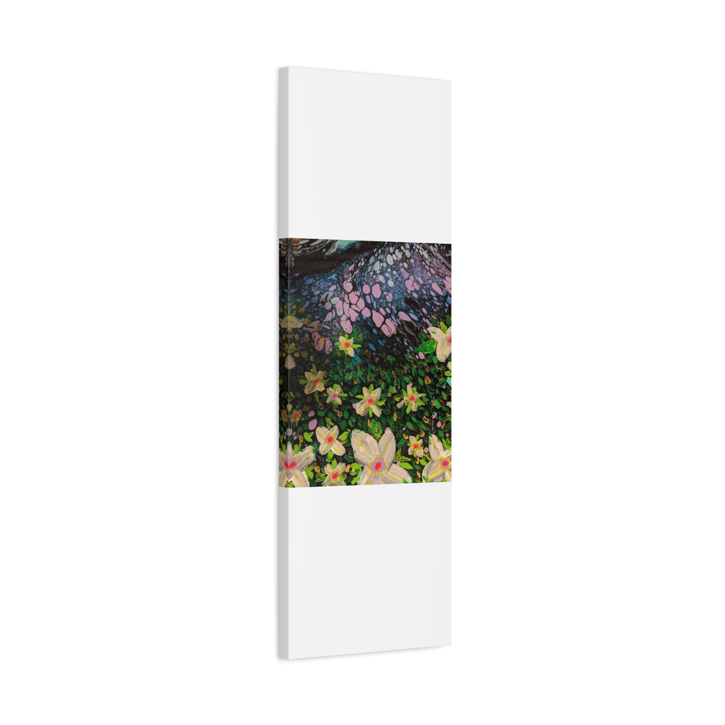 Floetrol&Flowers - Night Pour Garden Matte Canvas Print — Stretched Wall Art