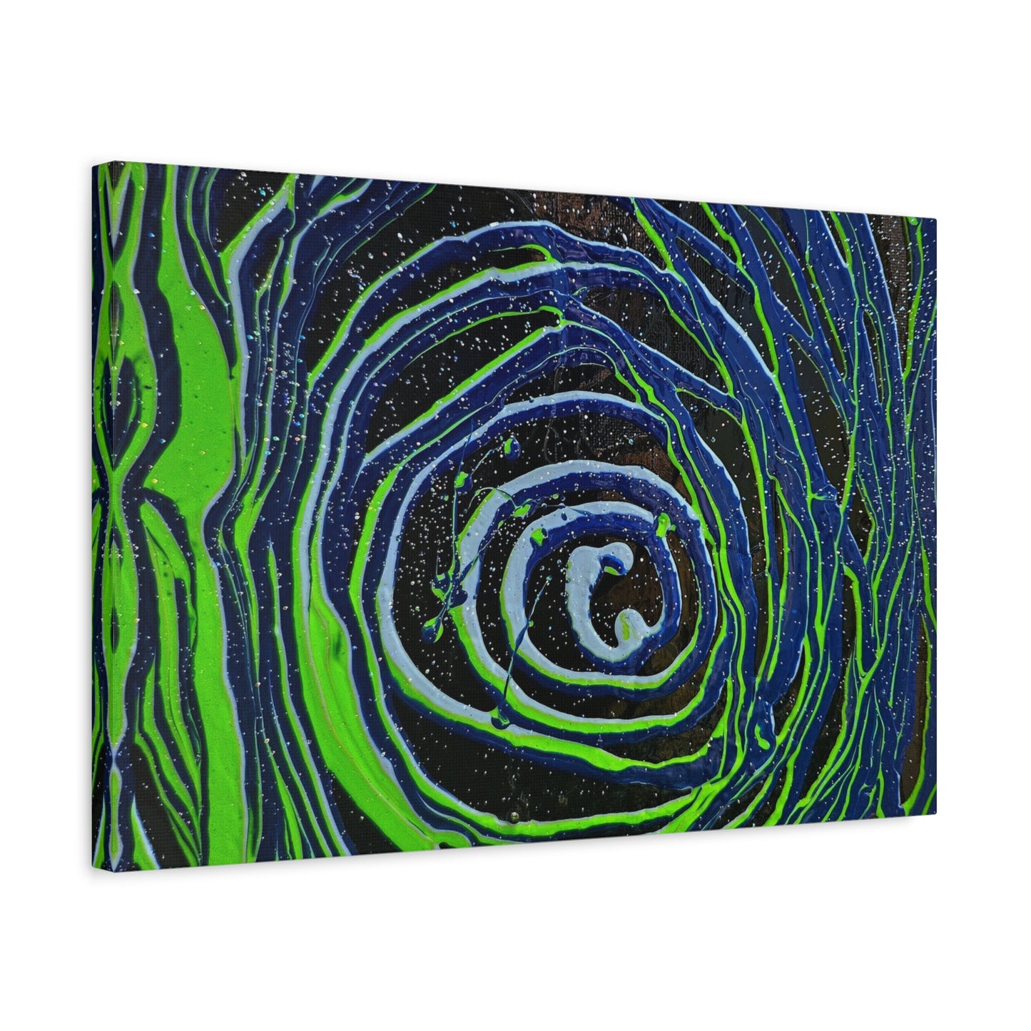 Abstract Green Swirl Matte Canvas Art — Stretched 1.25" Wall Décor