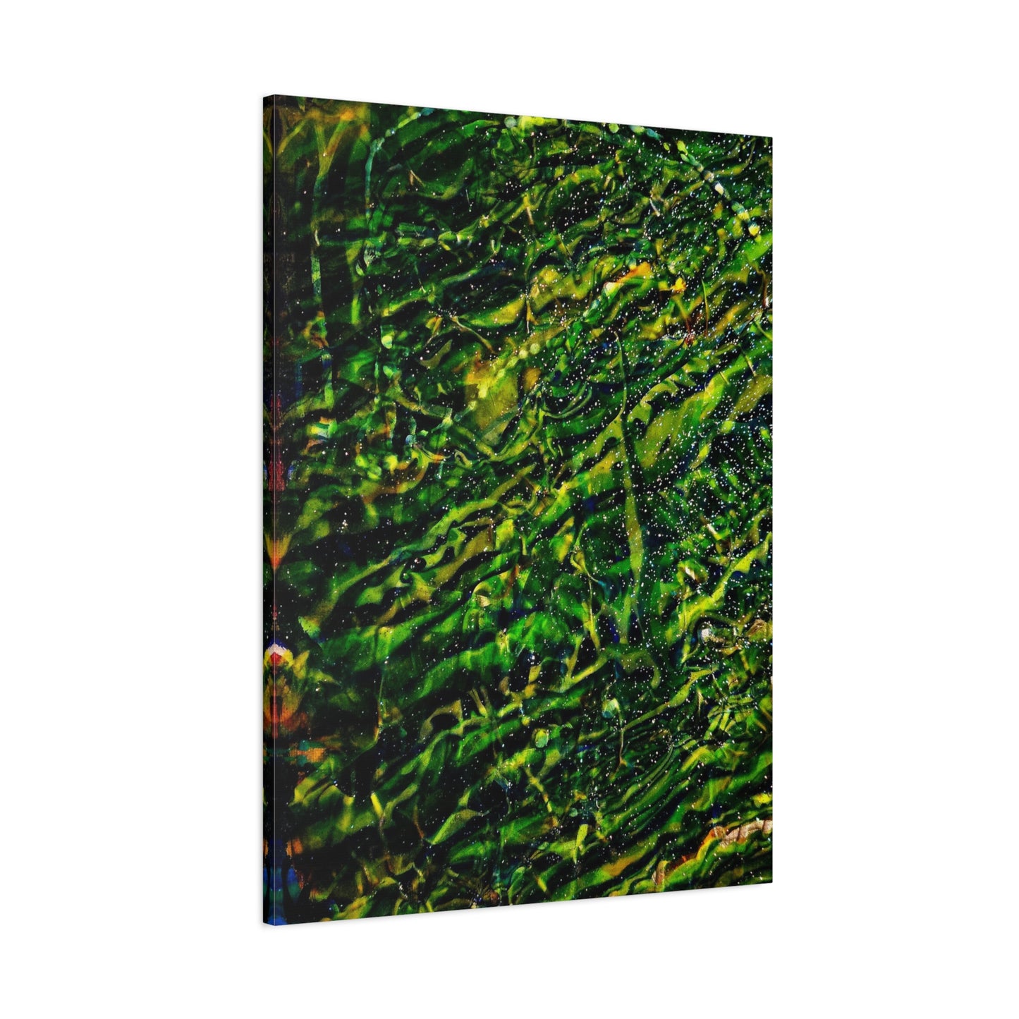 Confessions - Abstract Green Texture Canvas - Matte Stretched Wall Art