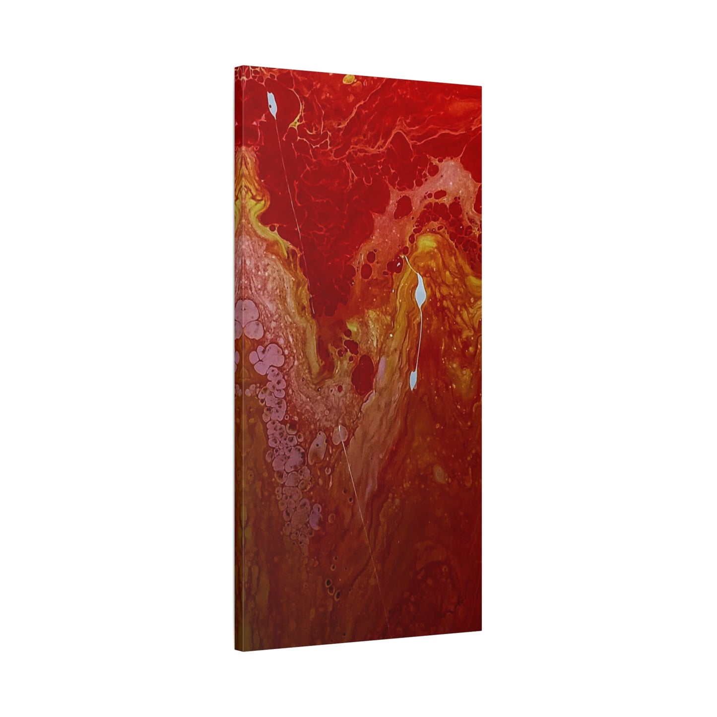 Abstract Red Fluid Art Canvas Print — Matte Stretched Wall Art