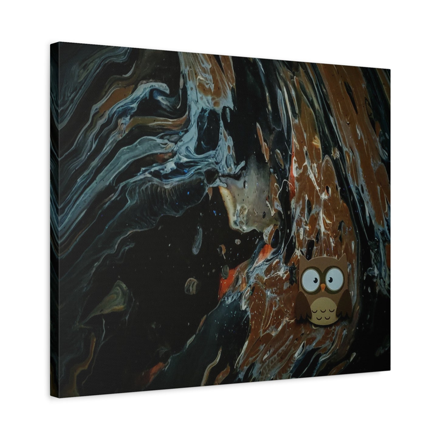 Abstract Swirl Owl Matte Canvas Print