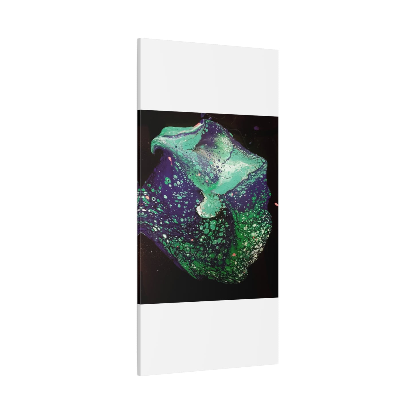 Abstract Green & Teal Fluid Art Canvas Print - Matte Stretched Wall Art