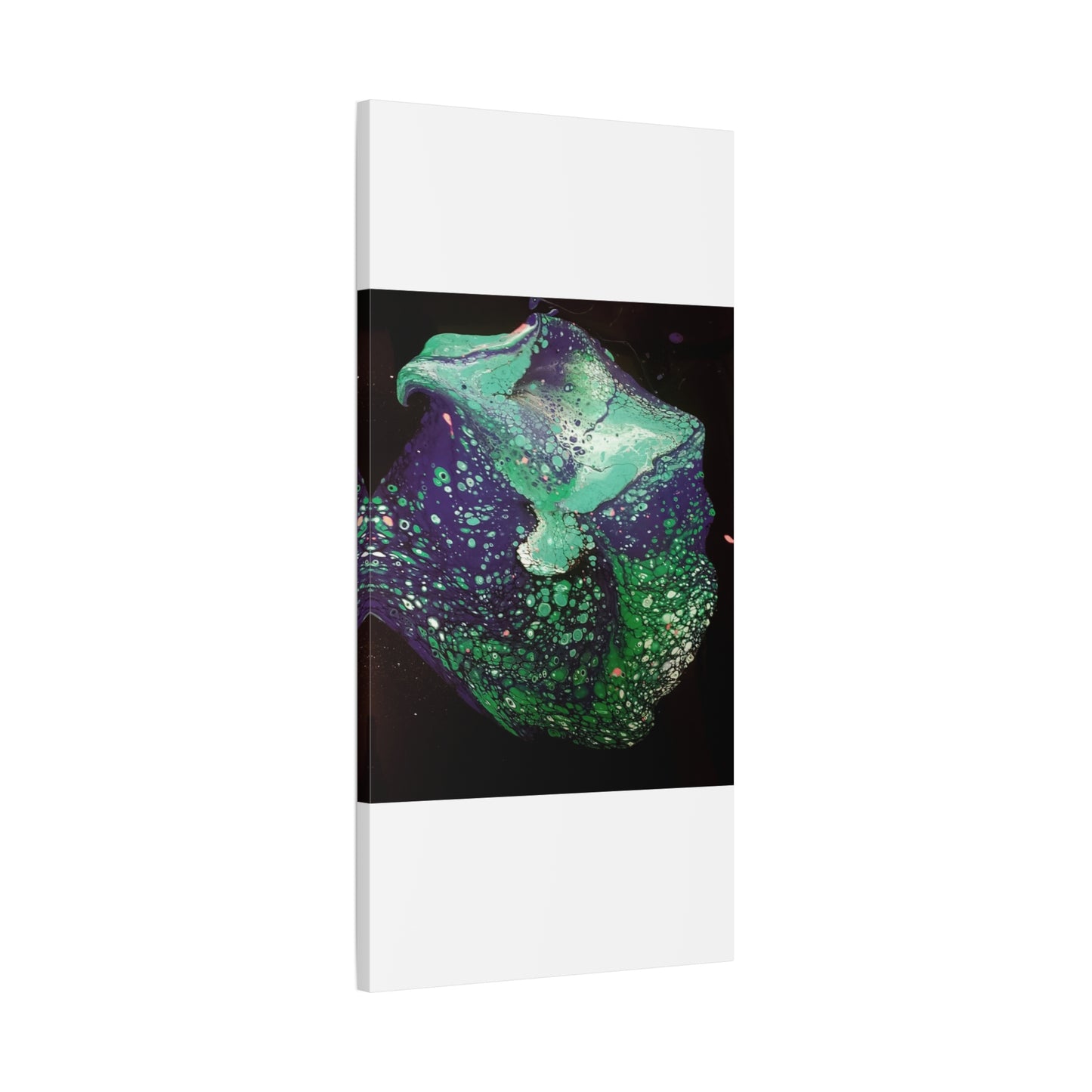Abstract Green & Teal Fluid Art Canvas Print - Matte Stretched Wall Art
