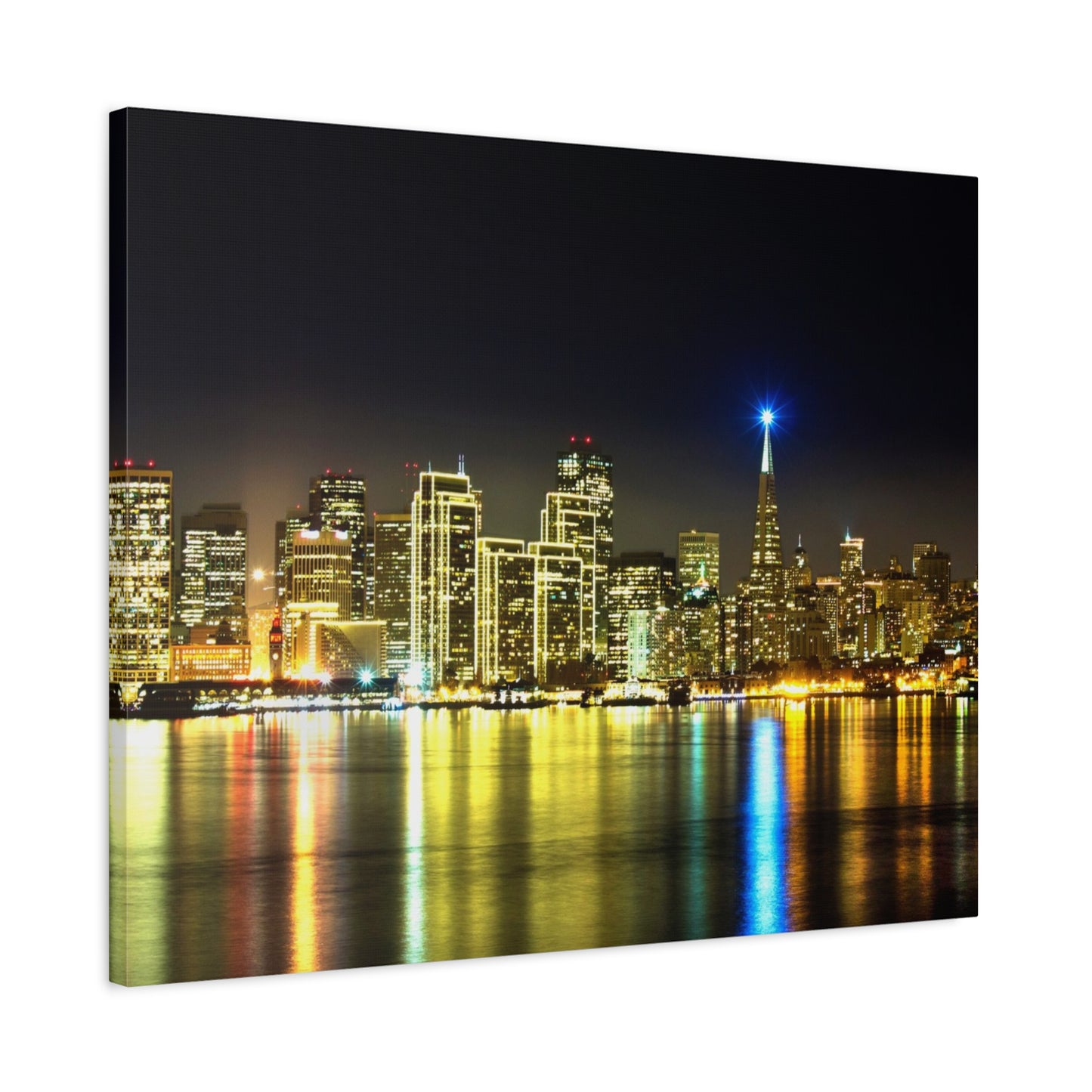 San Francisco Night Skyline Matte Canvas Print — Stretched 1.25"