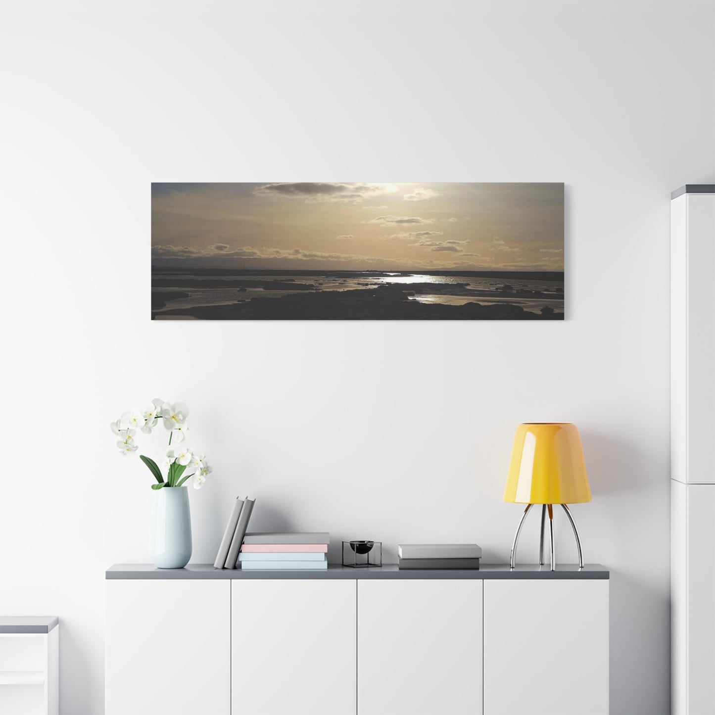 Sunlit Coastal Reflection (don edwards preserve)Canvas Print — Matte Stretched Wall Art