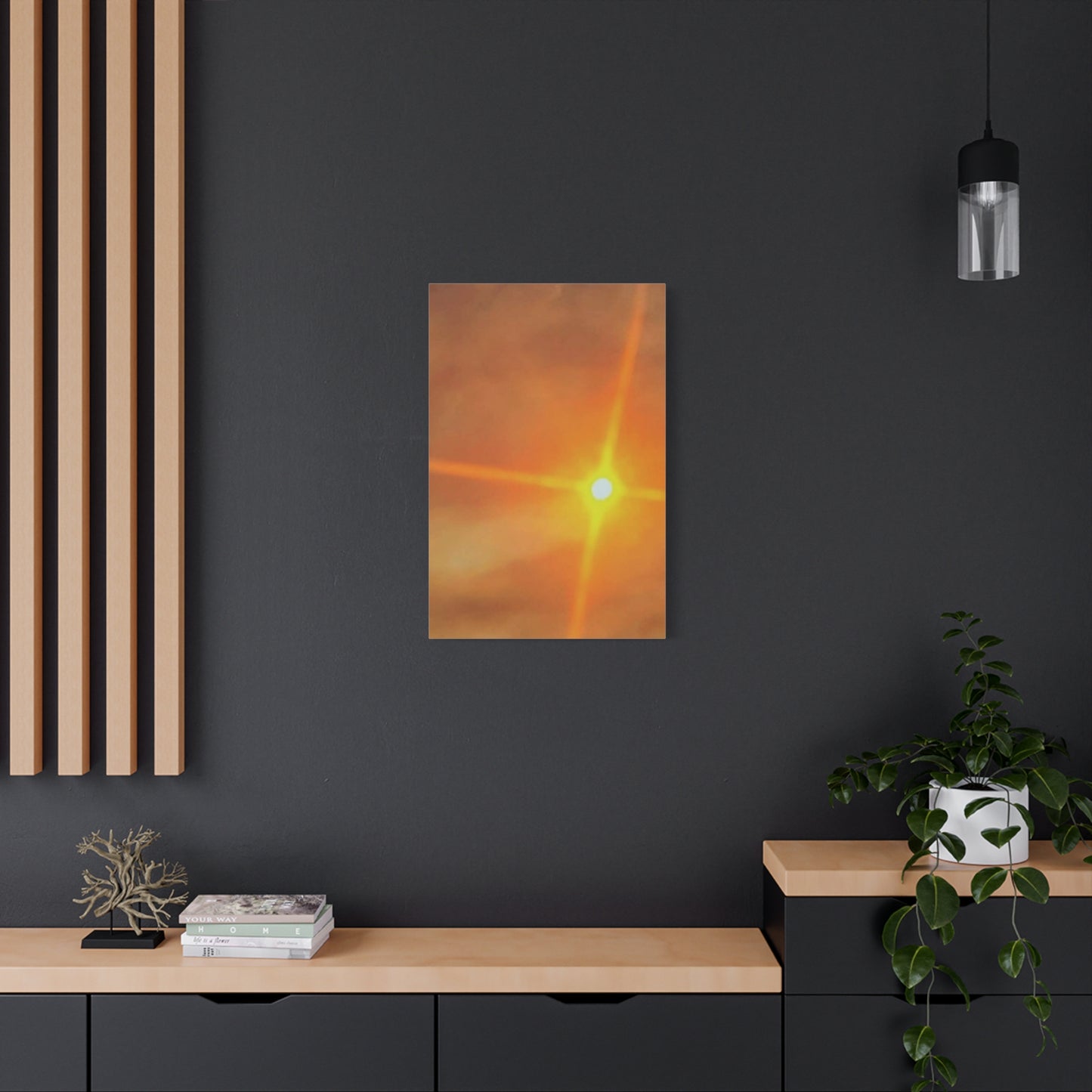 Sunburst Sunset Canvas Print — Warm Abstract Wall Art