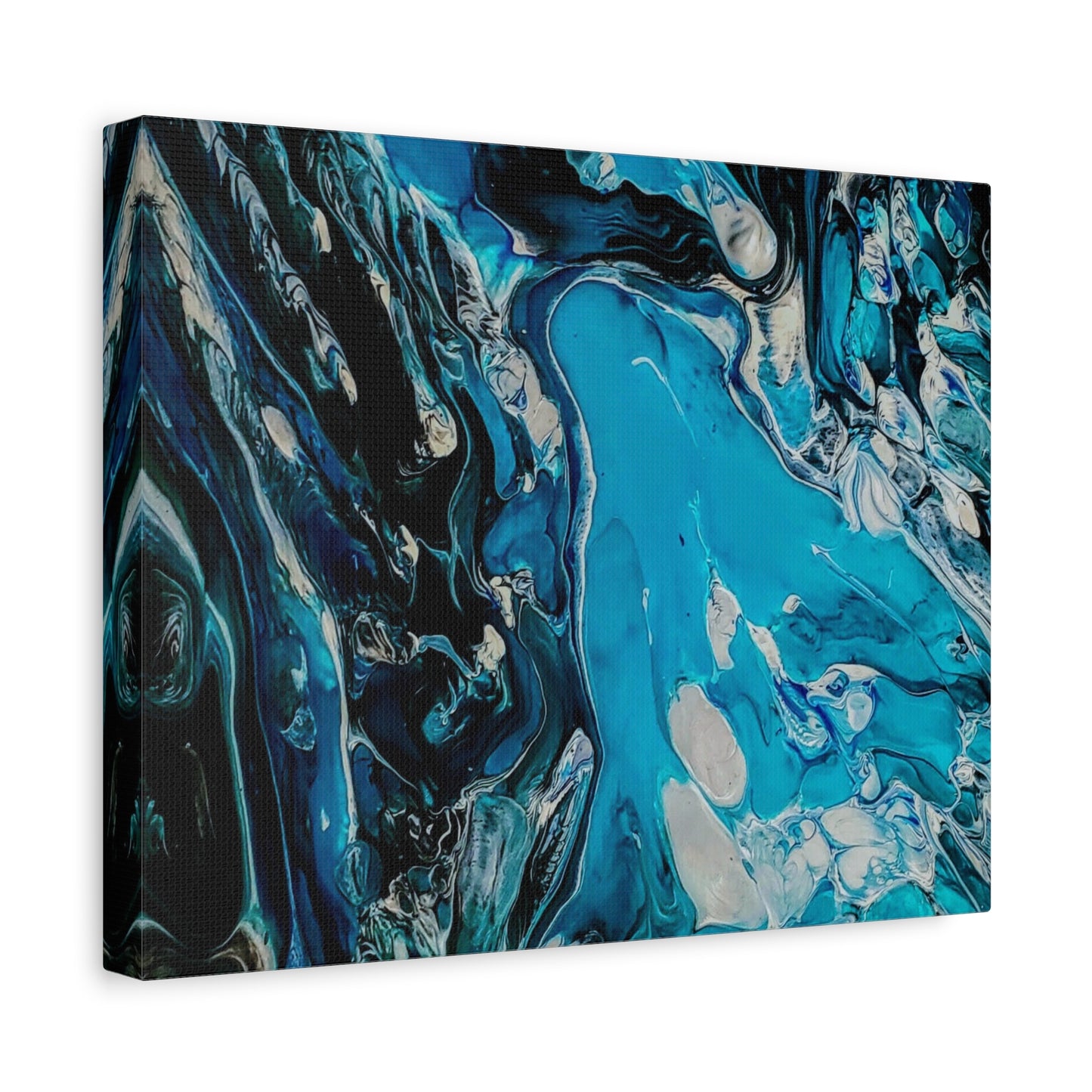 Blue Ocean Abstract Matte Canvas Print — Stretched Wall Art