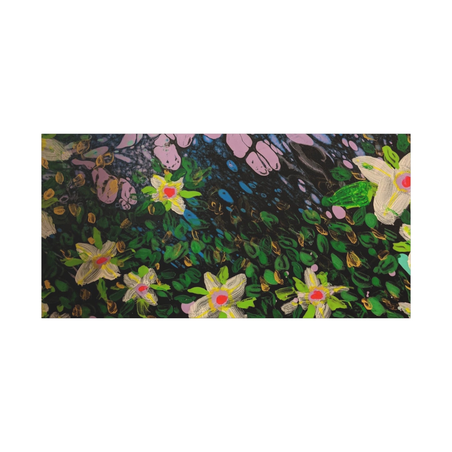Floetrol&Flowers - Night Pour Garden Matte Canvas Print — Stretched Wall Art