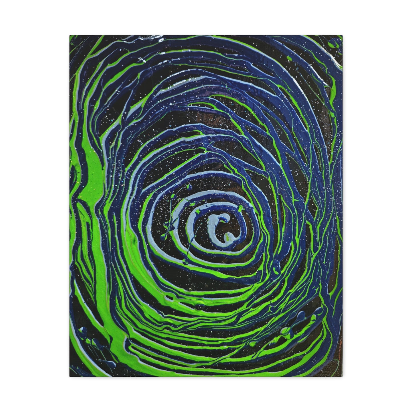 Abstract Green Swirl Matte Canvas Art — Stretched 1.25" Wall Décor