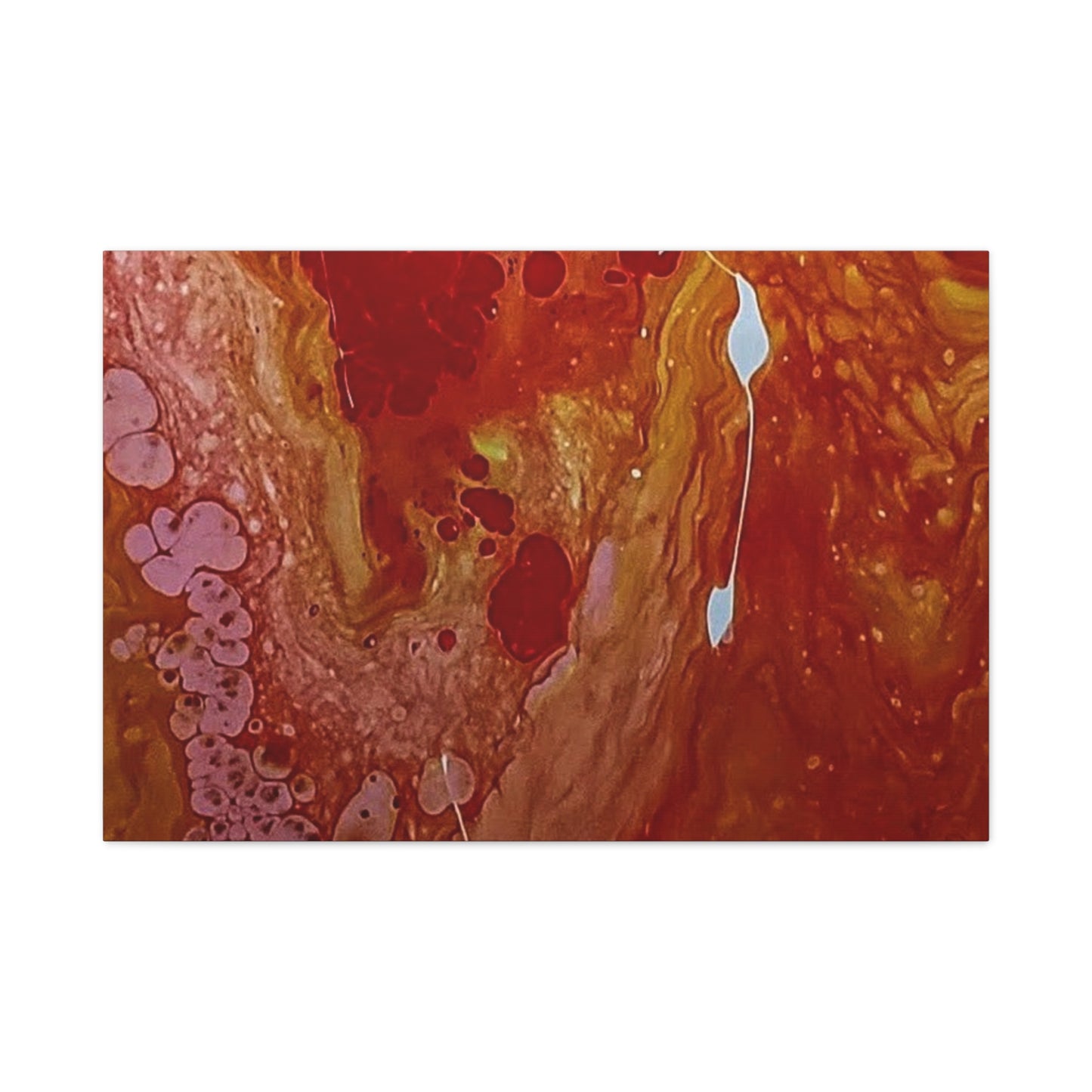 Abstract Red Fluid Art Canvas Print — Matte Stretched Wall Art