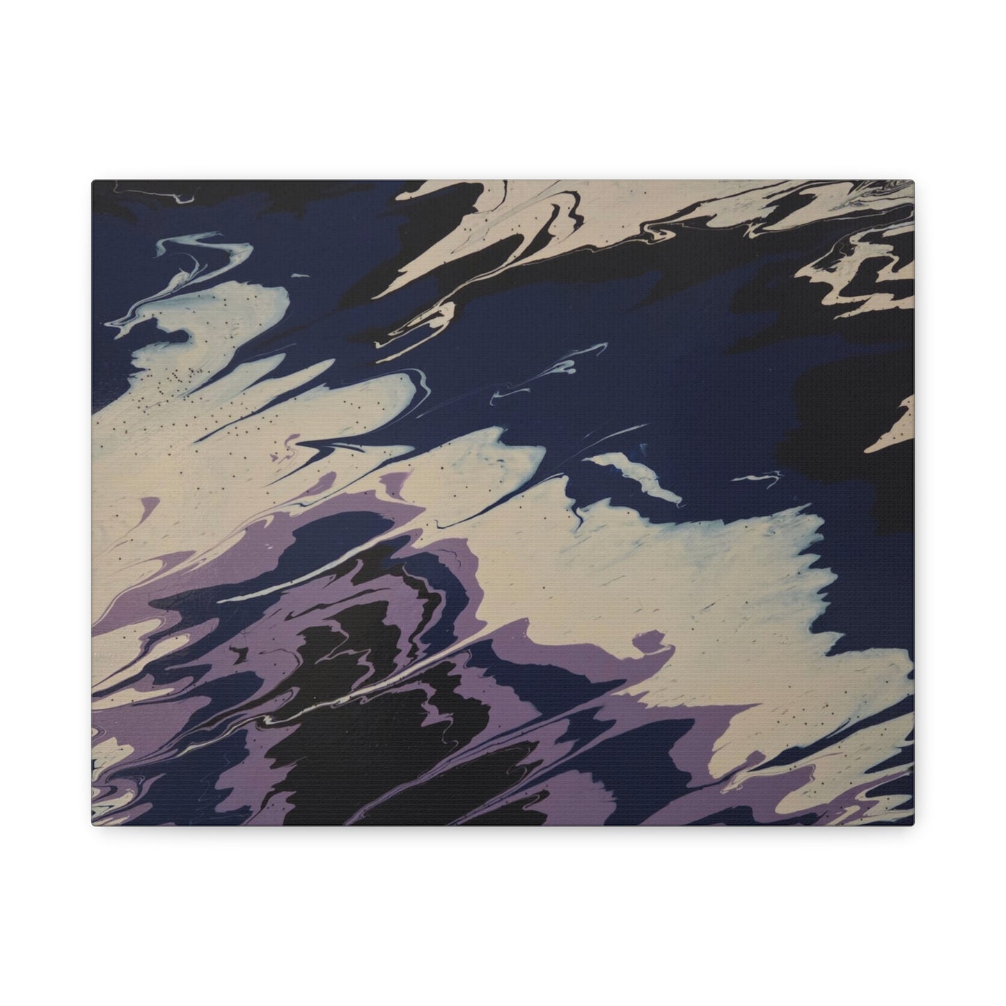 Abstract Navy & Lavender Wave Matte Stretched Canvas (1.25")
