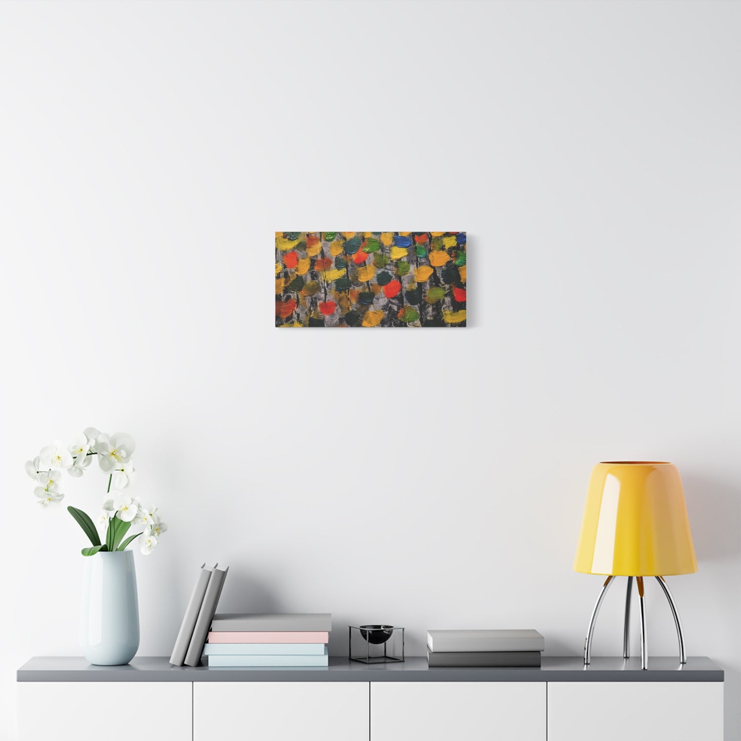 birch trees with color strokes - Abstract Color Bloom Matte Canvas Wall Art — Stretched 1.25"
