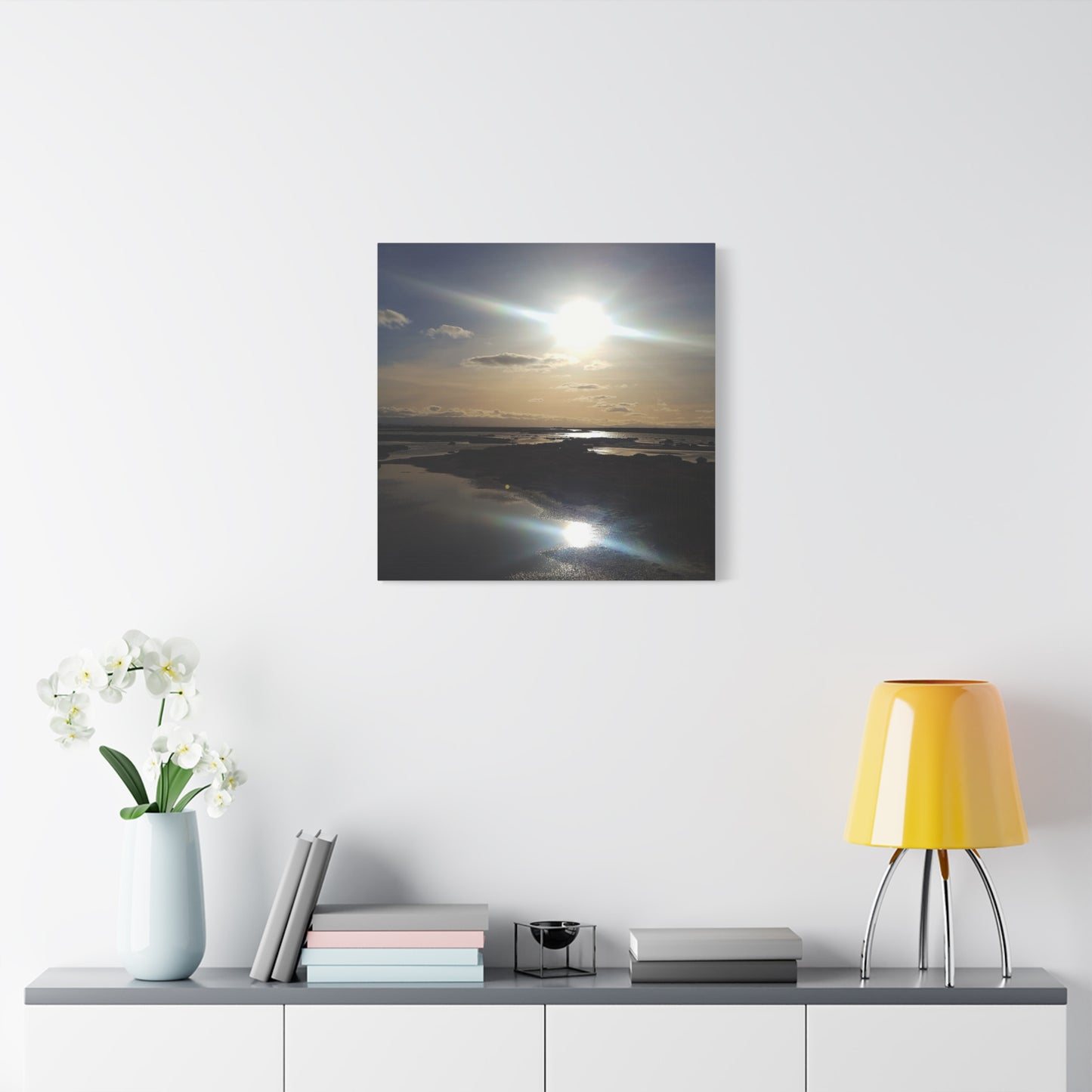 Sunlit Coastal Reflection (don edwards preserve)Canvas Print — Matte Stretched Wall Art