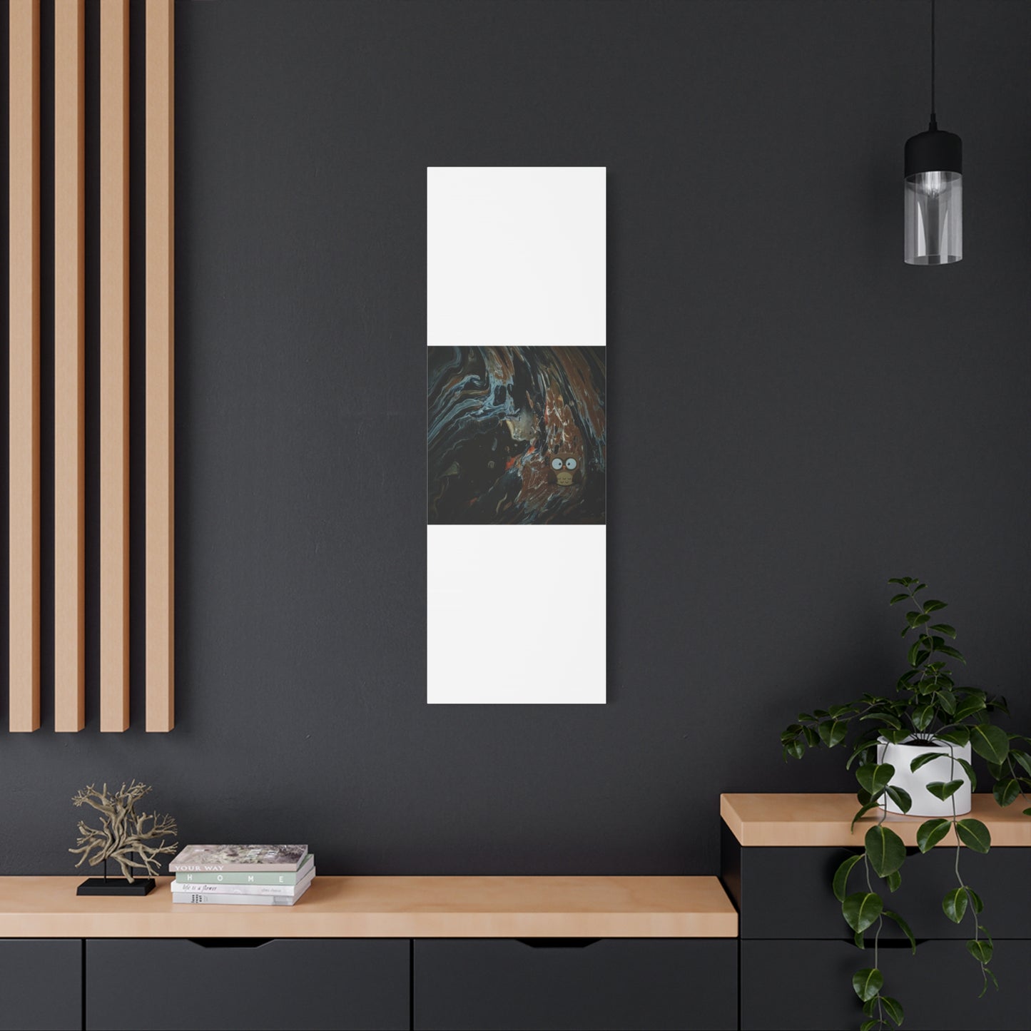 Abstract Swirl Owl Matte Canvas Print