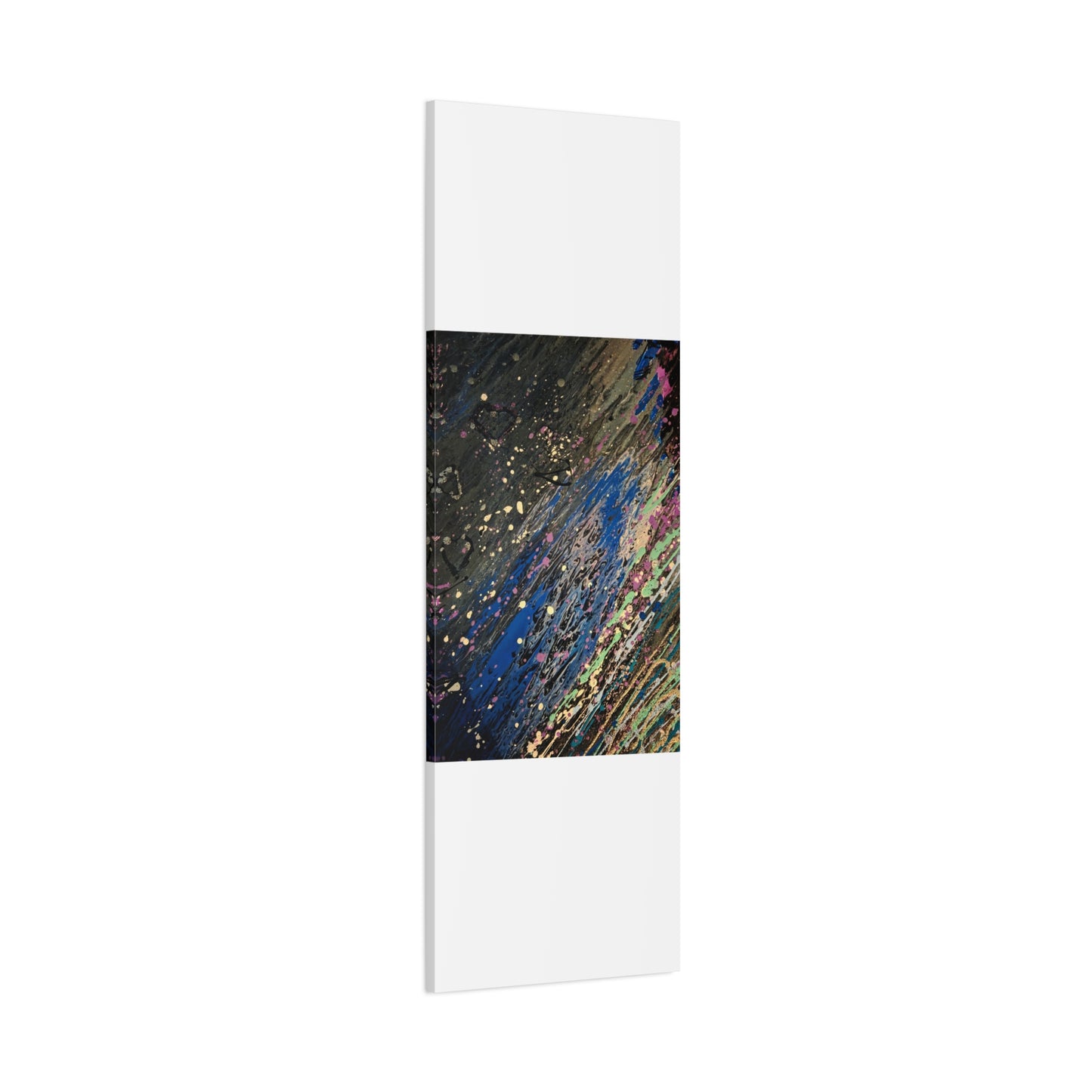 Abstract Splatter Matte Canvas Print — Colorful Fluid Art Wall Decor, Stretched 1.25"